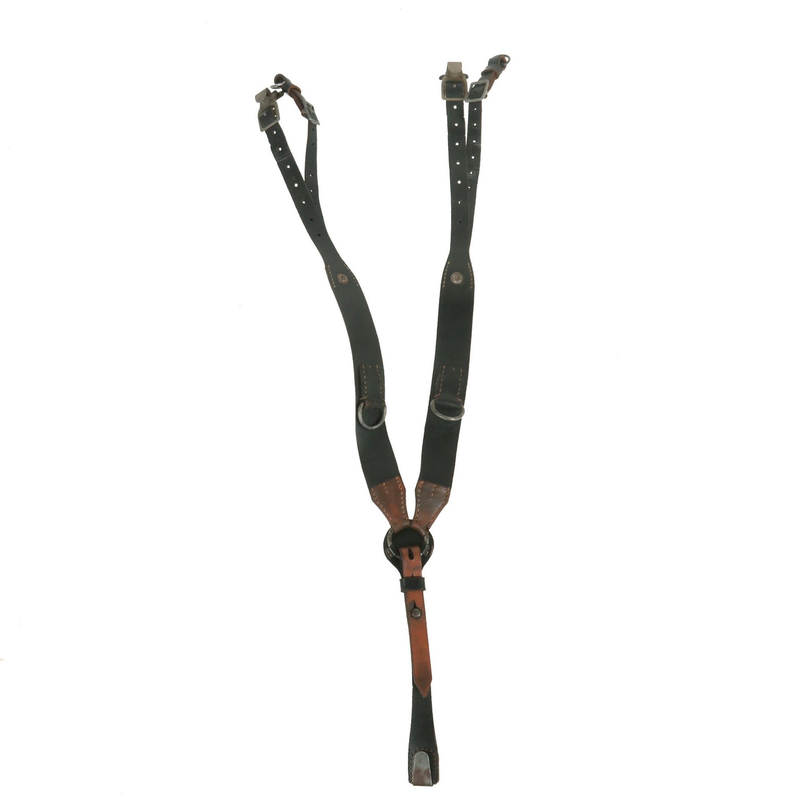 Buy Original Excellent German WWII Army Leather Combat Suspender Y Straps by Schnabl & Braun - Dated 1941 | Original Firearms Antique For Sale
