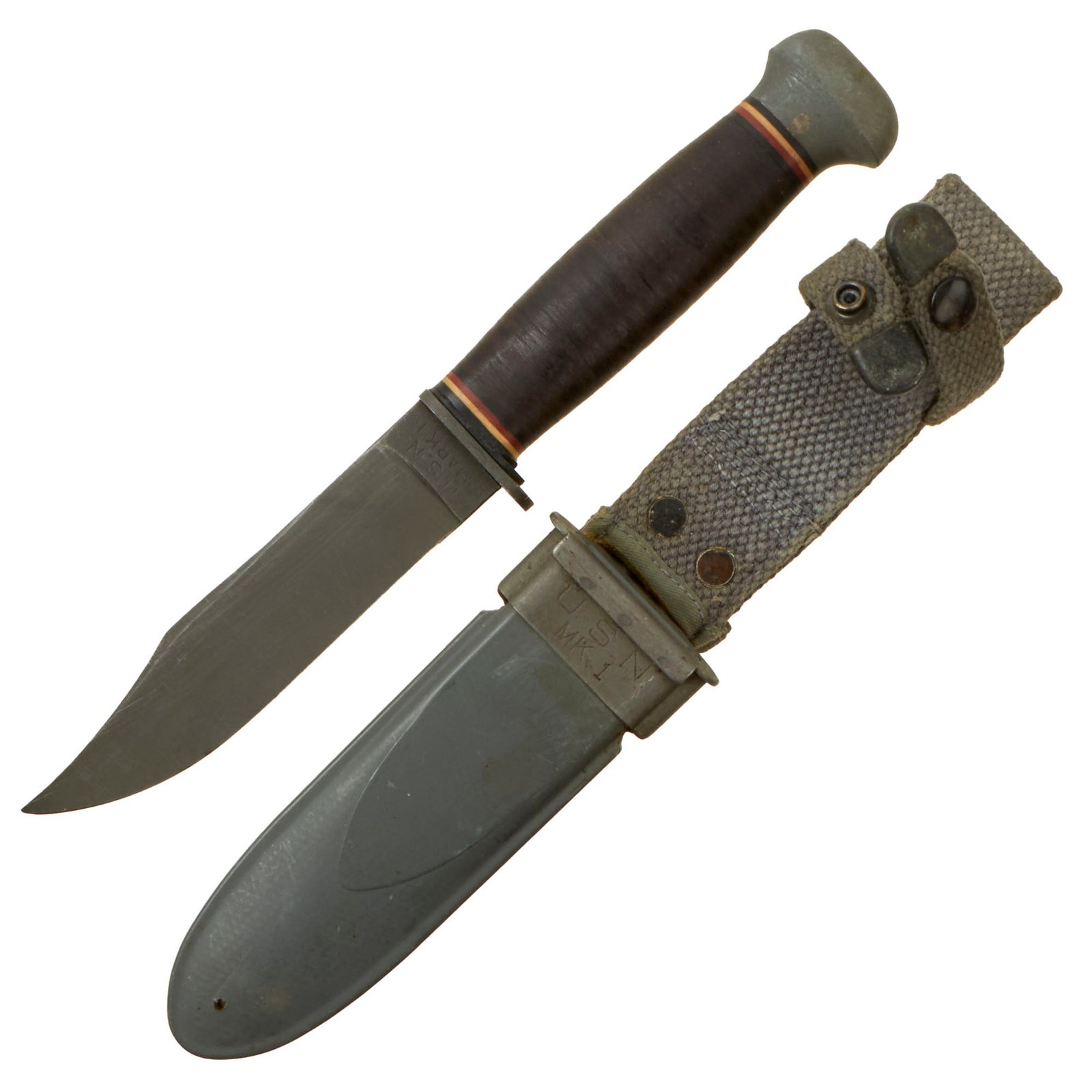 Buy Original U.S. WWII Navy USN Mark 1 PAL RH-35 Fighting Knife with USN MK1 Scabbard by B.M. Co | Original Firearms Antique For Sale