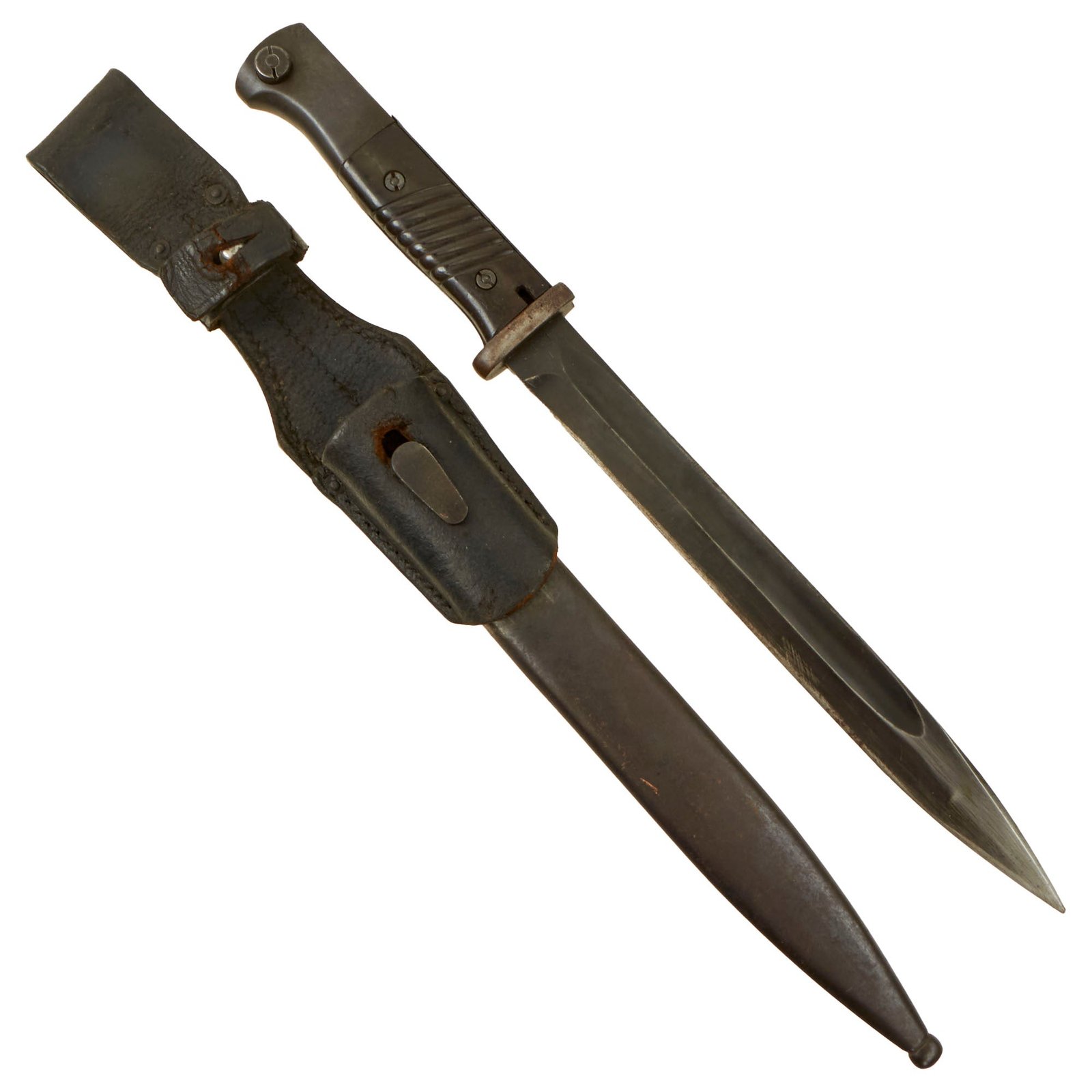 Buy Original German WWII 1939-Dated 98k Bayonet by F. W. Höller with Scabbard & Frog - Matching Serial 8124 d | Original Firearms Antique For Sale