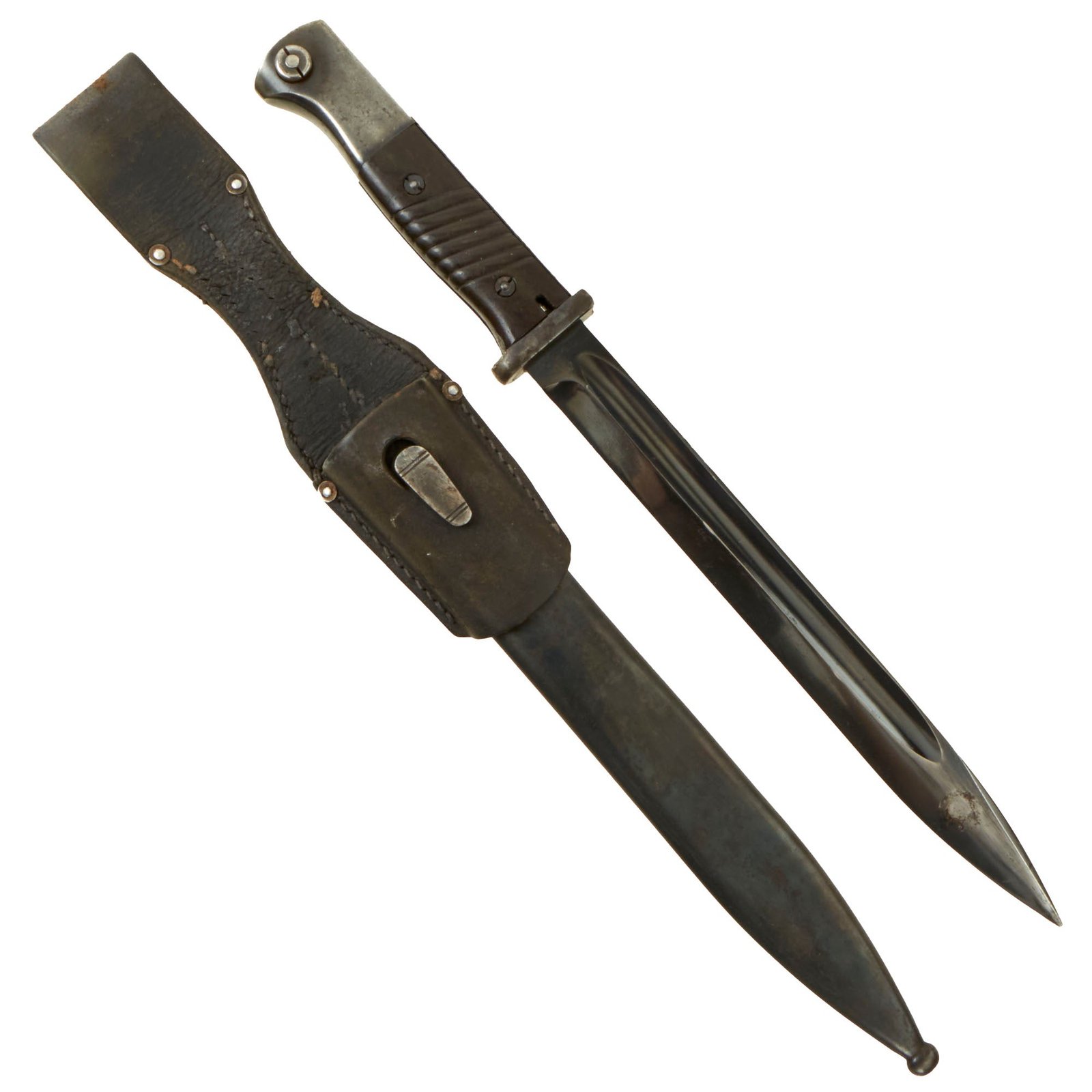Buy Original German WWII 1939 dated 98k Bayonet by E. & F. Hörster with Scabbard & Frog - Matching Serial 3545 f | Original Firearms Antique For Sale