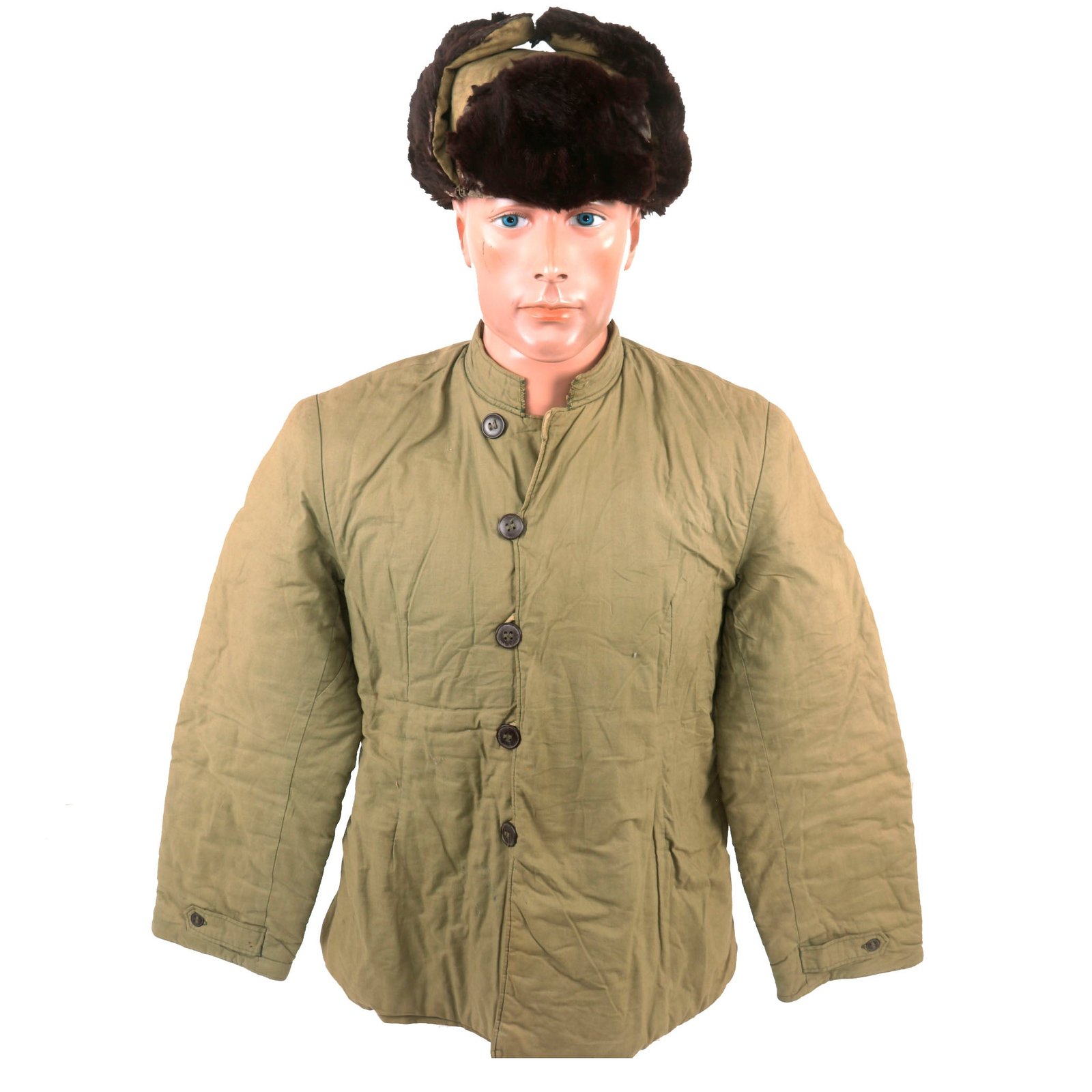 Buy Original Chinese Korean War ChiCom Padded Jacket & Ushanka Style Winter Hat | Original Firearms Antique For Sale