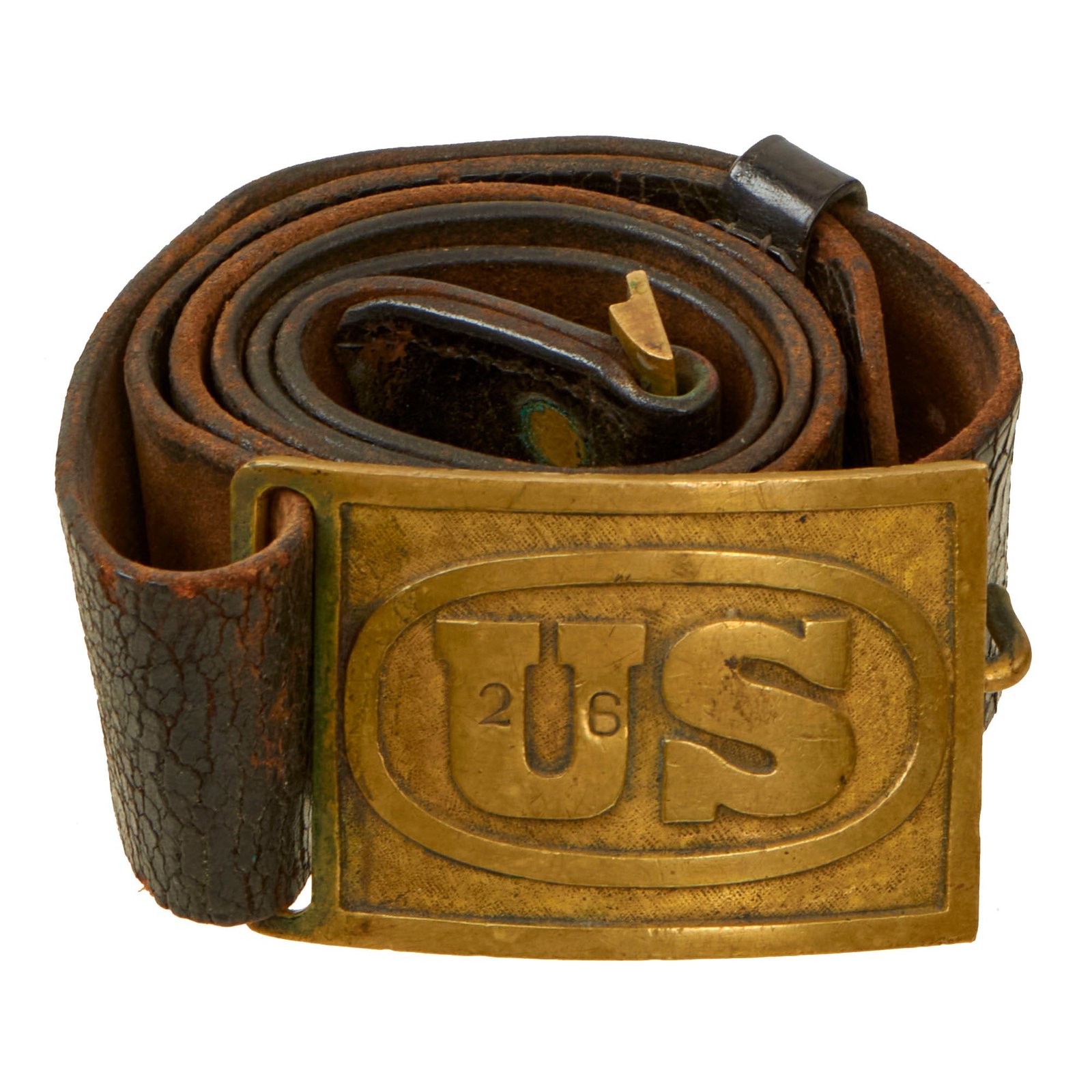 Buy Original U.S. Indian Wars M-1874 Enlisted Man’s Belt & Buckle with 26 Stamped on Buckle | Original Firearms Antique For Sale