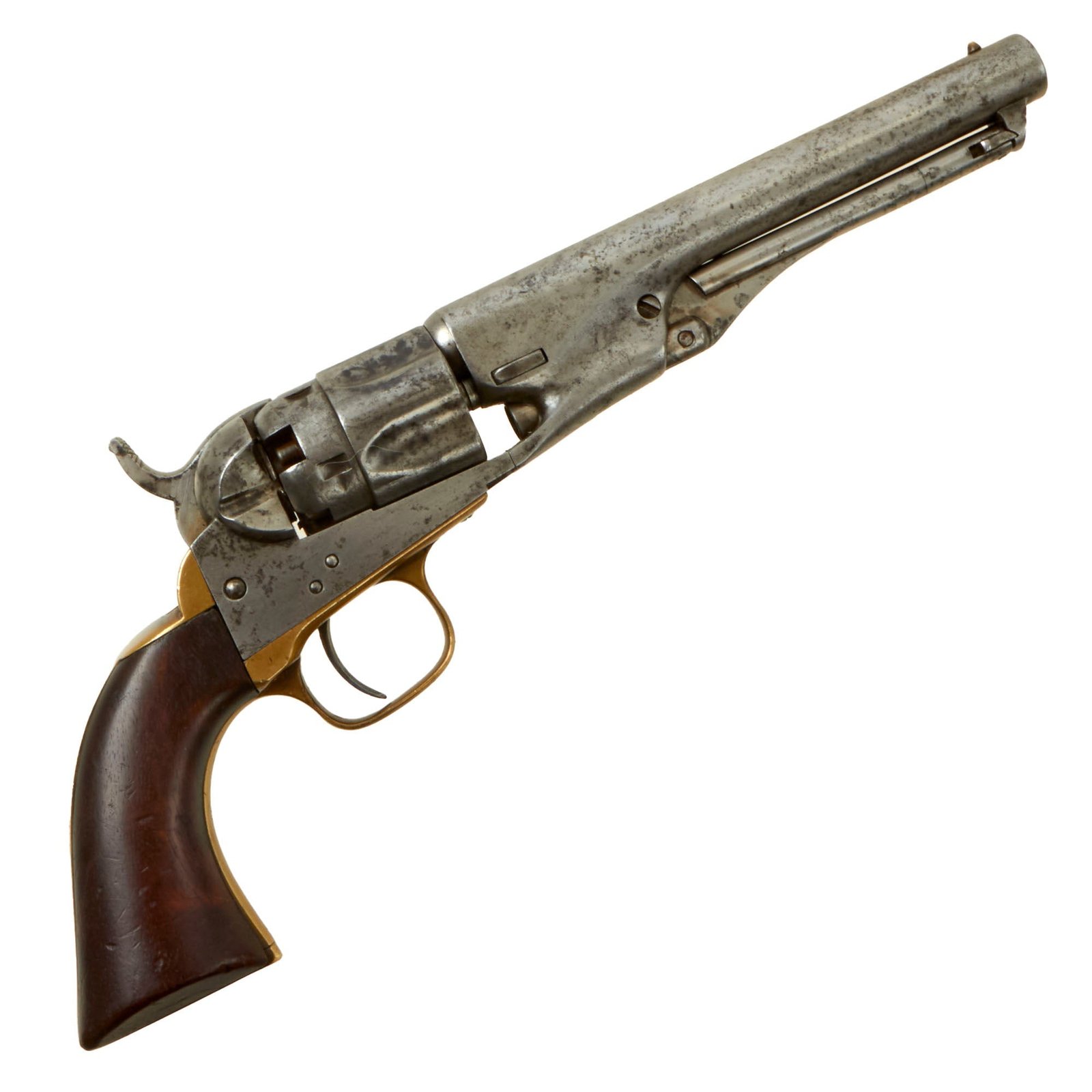 Buy Original U.S. Civil War Era Colt Style Unmarked M-1862 Police Pocket .36cal Percussion Revolver with 5 ½" Barrel - Matching Serial 52 | Original Firearms Antique For Sale