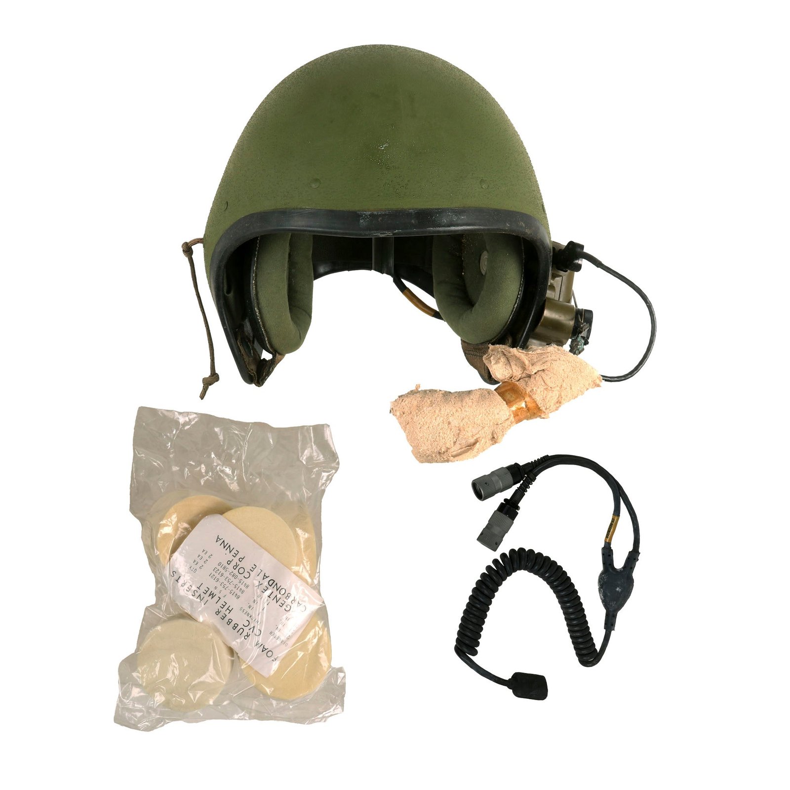 Buy Original U.S. Vietnam War Unissued CVC T56-6 Combat Vehicle Crewman Tanker Helmet with SA-1552/G Transceiver & Rubber Inserts | Original Firearms Antique For Sale
