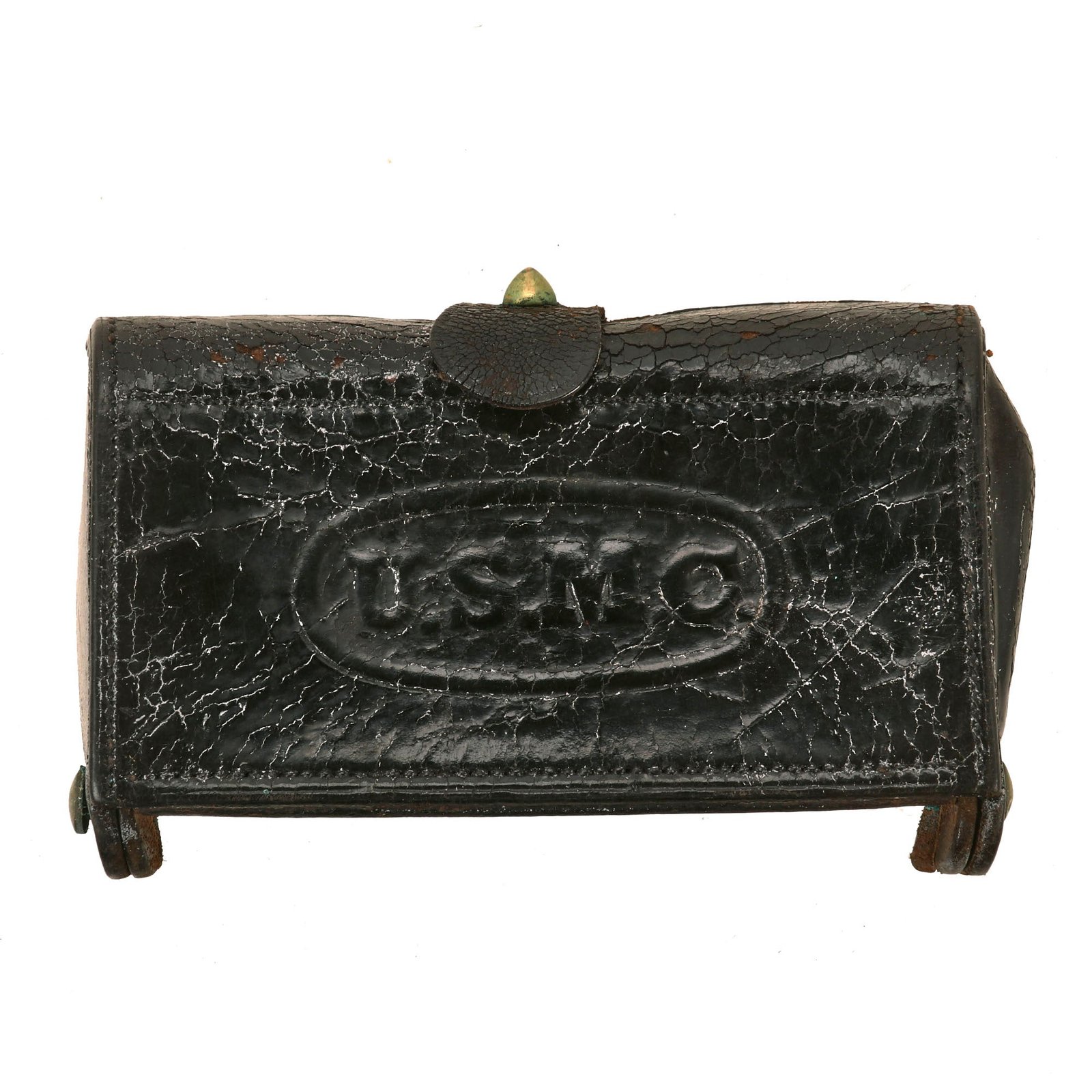 Buy Original U.S. Indian Wars Era U.S.M.C. Marked M1874 McKeever Cartridge Box for Trapdoor Springfield Rifle | Original Firearms Antique For Sale