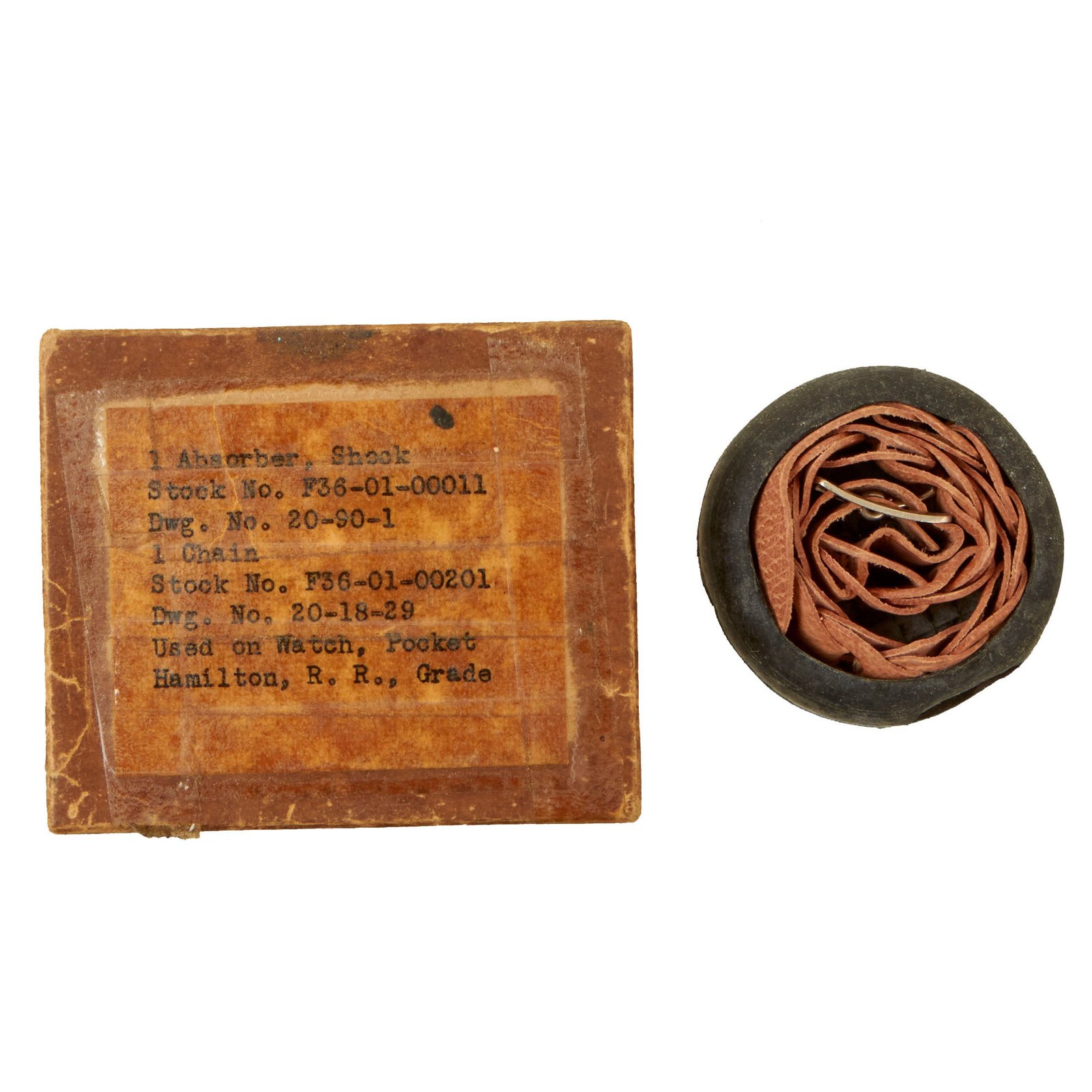 Buy Original U.S. WWII Pocket Watch Shock Absorbing Case with Laynard in Original Box - Unissued | Original Firearms Antique For Sale