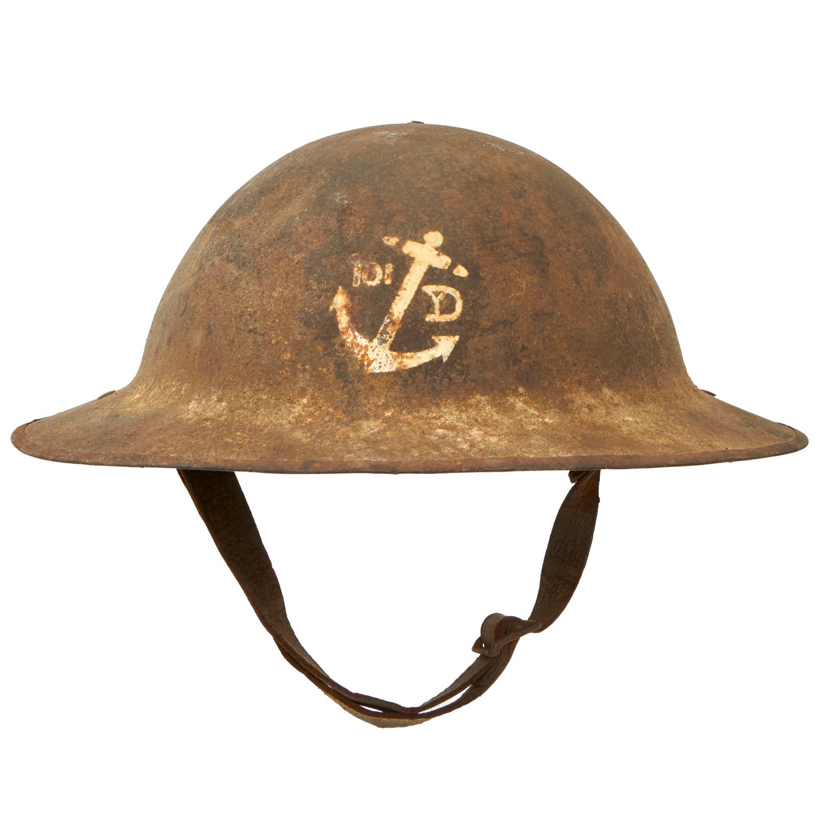 Buy Original U.S. WWI 26th Yankee Division Unit Painted British Made Mk. I Helmet - 101st Supply Train - VERY Rare Insignia | Original Firearms Antique For Sale