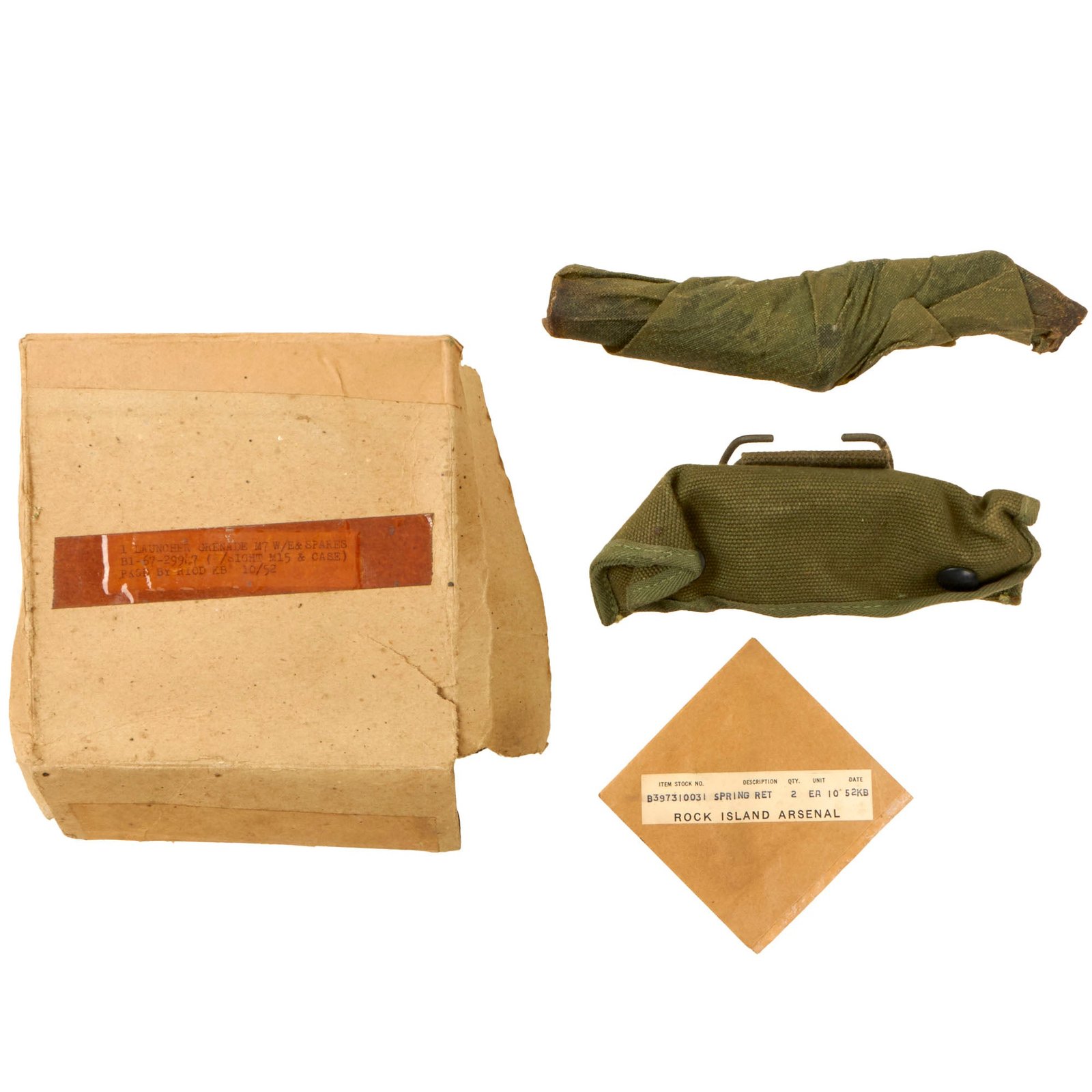 Buy Original U.S. WWII M7 Grenade Launcher Set for M1 Garand in Original Box, Launcher & Sight Still Wrapped by Arsenal | Original Firearms Antique For Sale