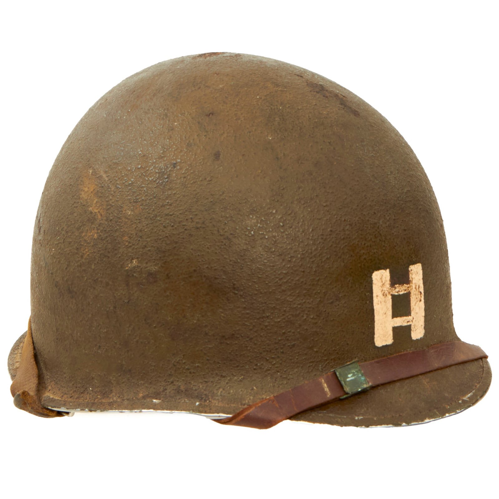 Buy Original U.S. WWII Fixed Bale Captain’s M1 Helmet - Westinghouse Liner - Untouched | Original Firearms Antique For Sale