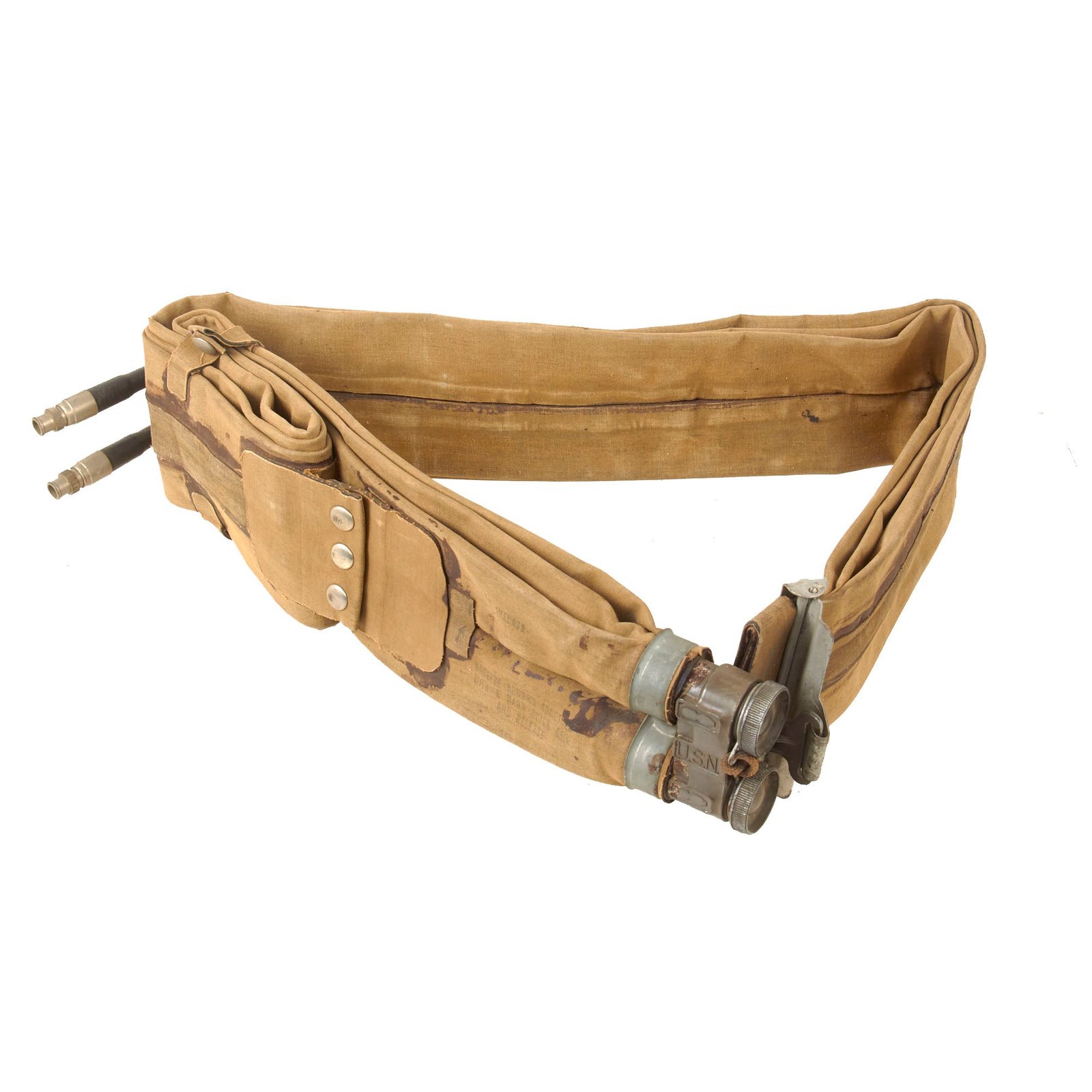 Original U.S. WWII M1926 D-Day Inflatable Flotation Belt Life Preserver by Eagle Rubber - Dated April 1944