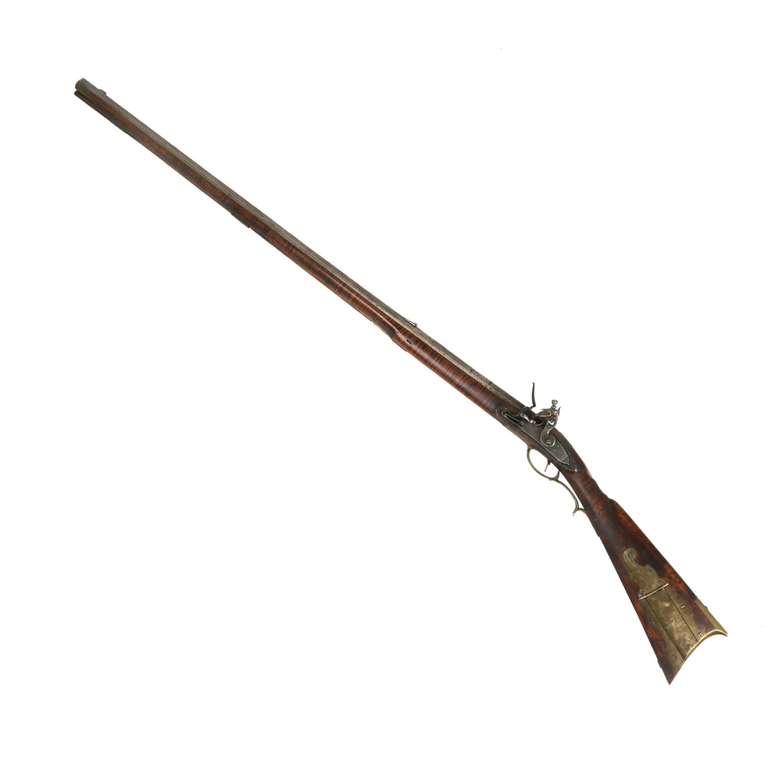 Buy Original Rare U.S. Pennsylvania York County Left-Handed Flintlock Long Rifle Attributed to John Logan - Father of Henry Logan - Founder of Loganville | Original Firearms Antique For Sale