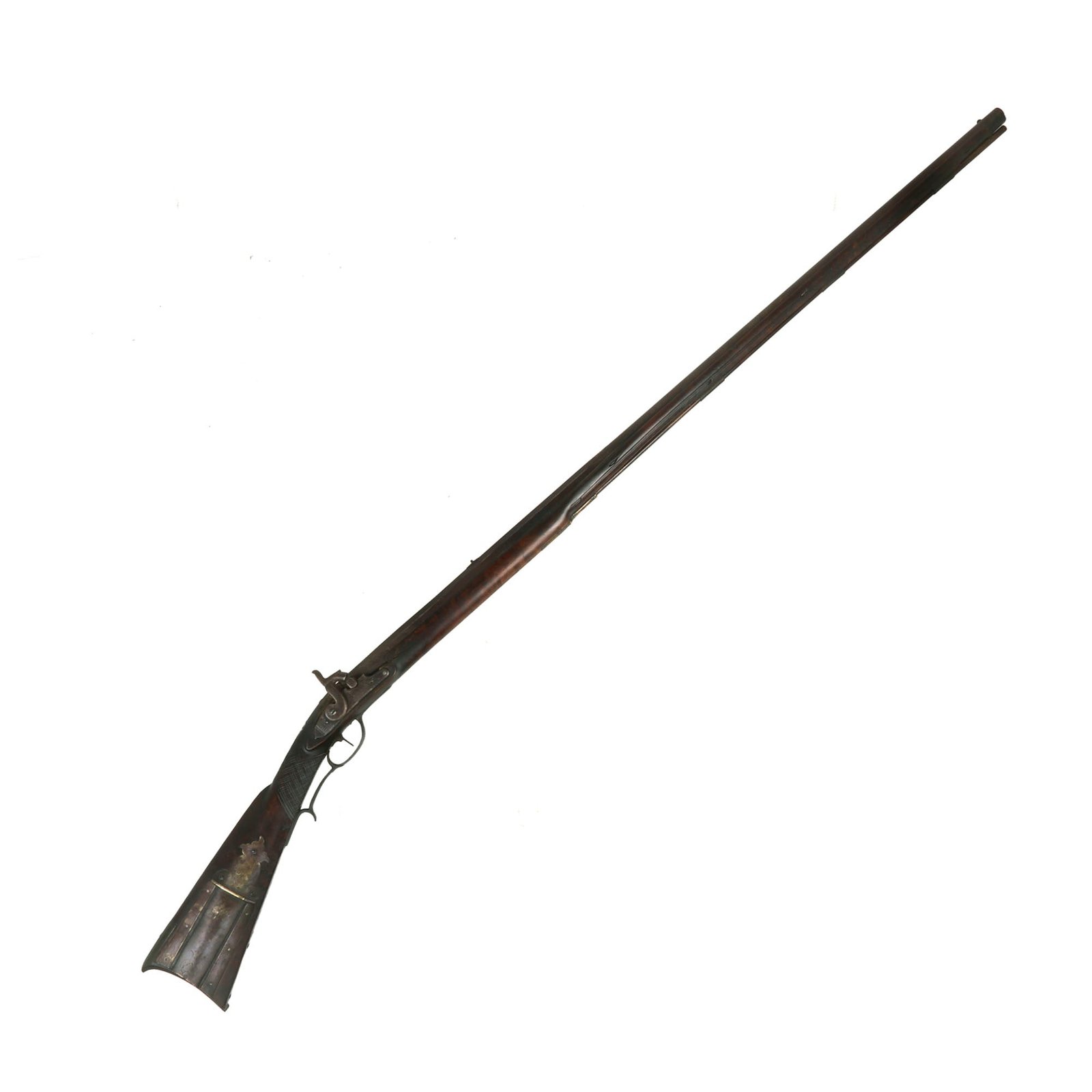 Buy Original U.S. Pennsylvania Percussion Converted Long Rifle with Flame Figured Full Stock - Circa 1840 | Original Firearms Antique For Sale