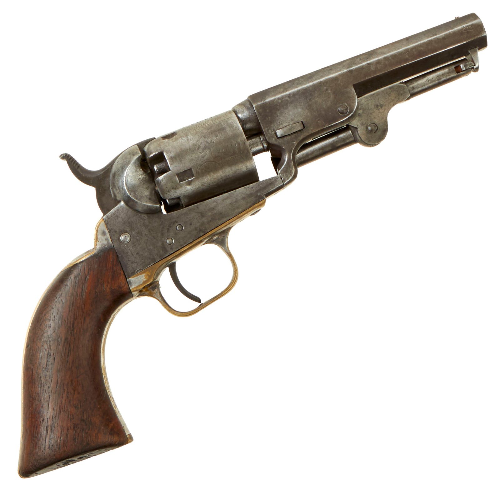 Buy Original U.S. Civil War Colt M1849 Pocket Percussion Revolver with 4" Barrel & Cylinder Scene made in 1853 - Matching Serial 62096 | Original Firearms Antique For Sale