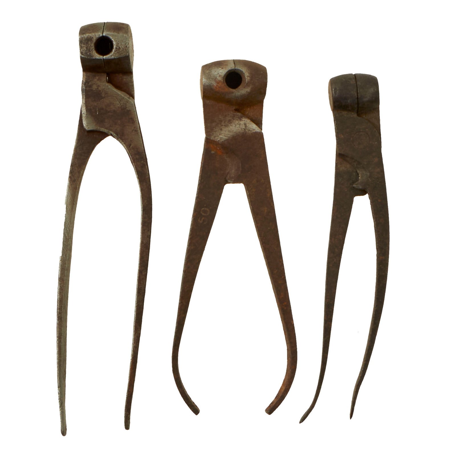 Buy Original U.S. Pre-Civil War 1850s Lot of Three Large & Small Caliber Bullet Molds | Original Firearms Antique For Sale