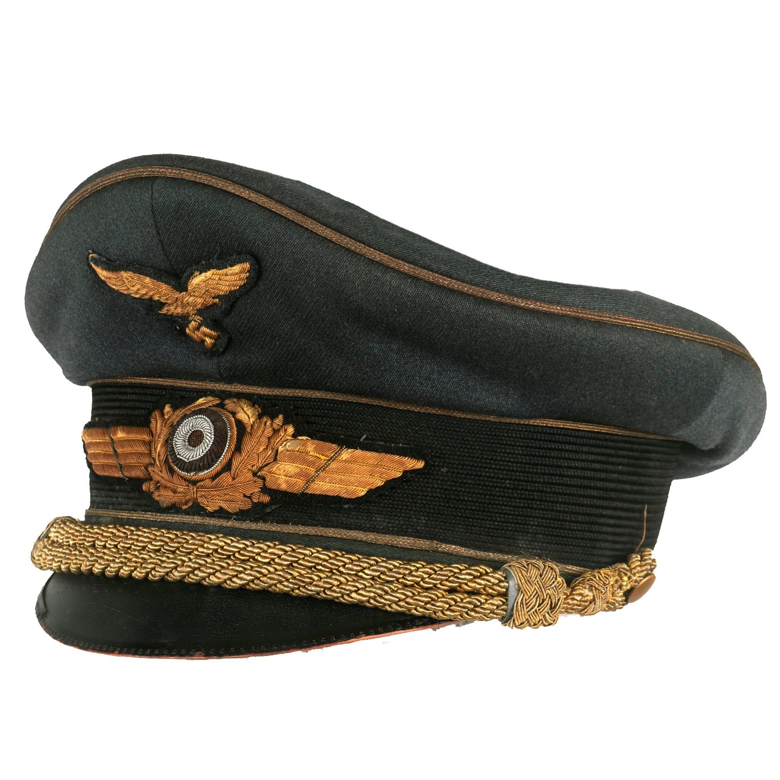 Buy Original Rare German WWII Luftwaffe General Officer's Schirmmütze Visor Cap by EREL - Double Marked | Original Firearms Antique For Sale