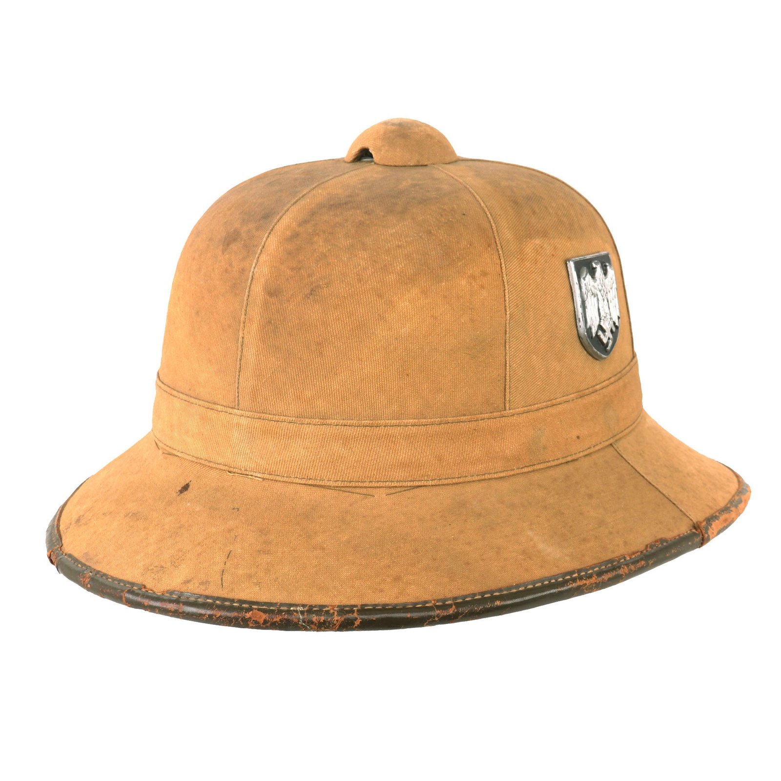 Buy Original German WWII 1942 Dated First Model DAK Afrikakorps Sun Helmet by ORL with Badges - size 56 | Original Firearms Antique For Sale