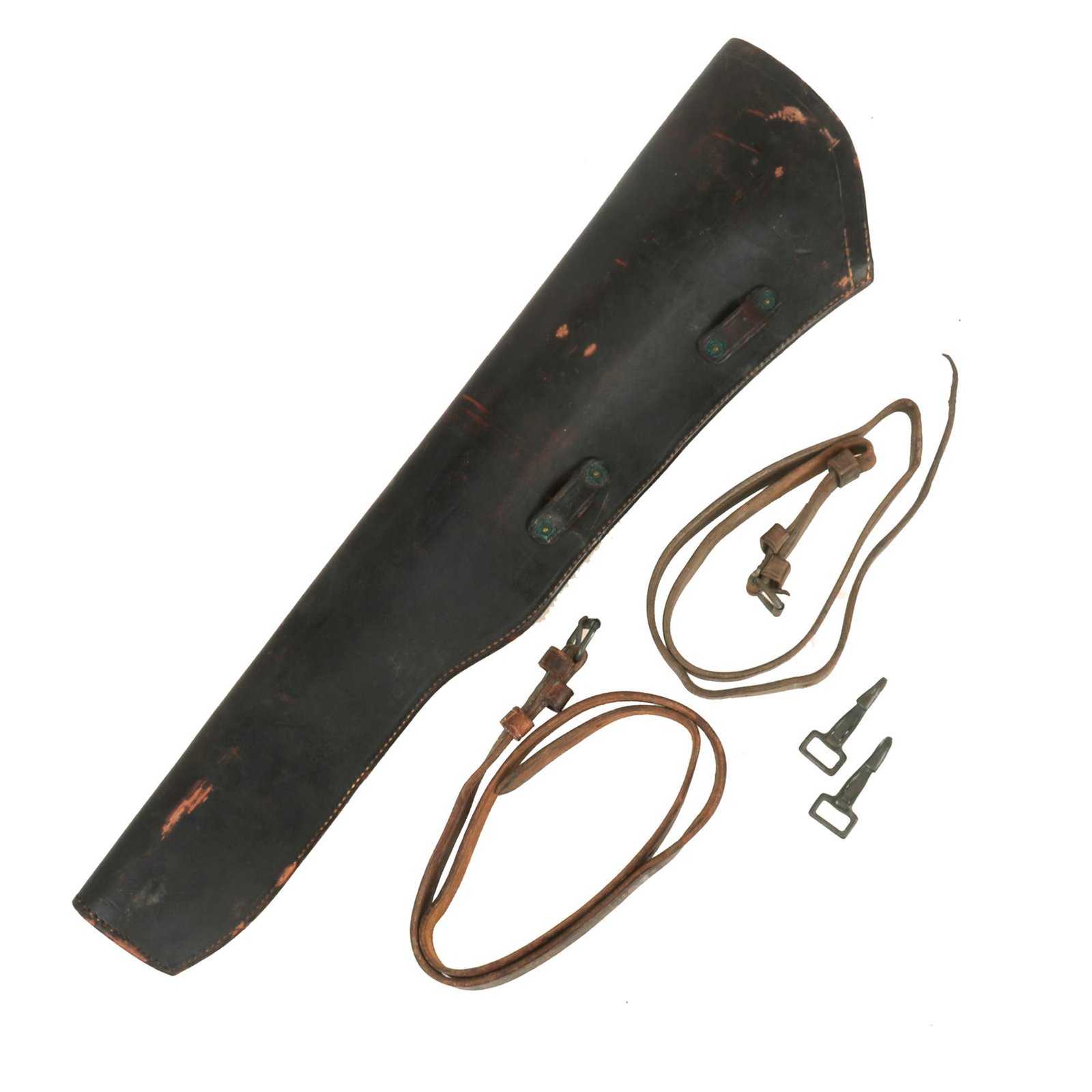 Buy Original U.S. WWII M1 Garand Rifle Leather Jeep Scabbard With Securing Straps by Boyt - Dated 1942 | Original Firearms Antique For Sale