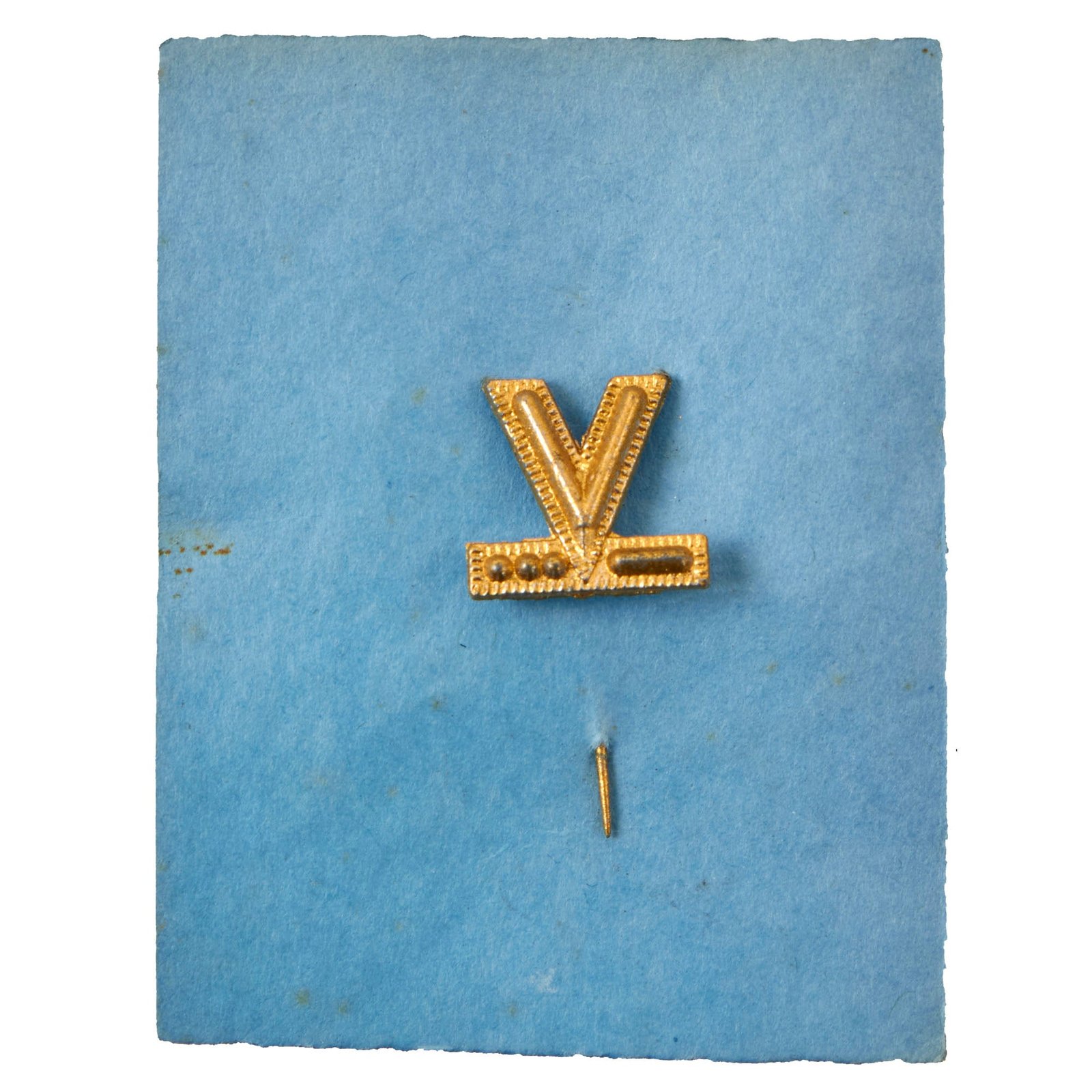 Buy Original U.S. WWII Homefront V for Victory Stick Pin on Original Blue Paper | Original Firearms Antique For Sale