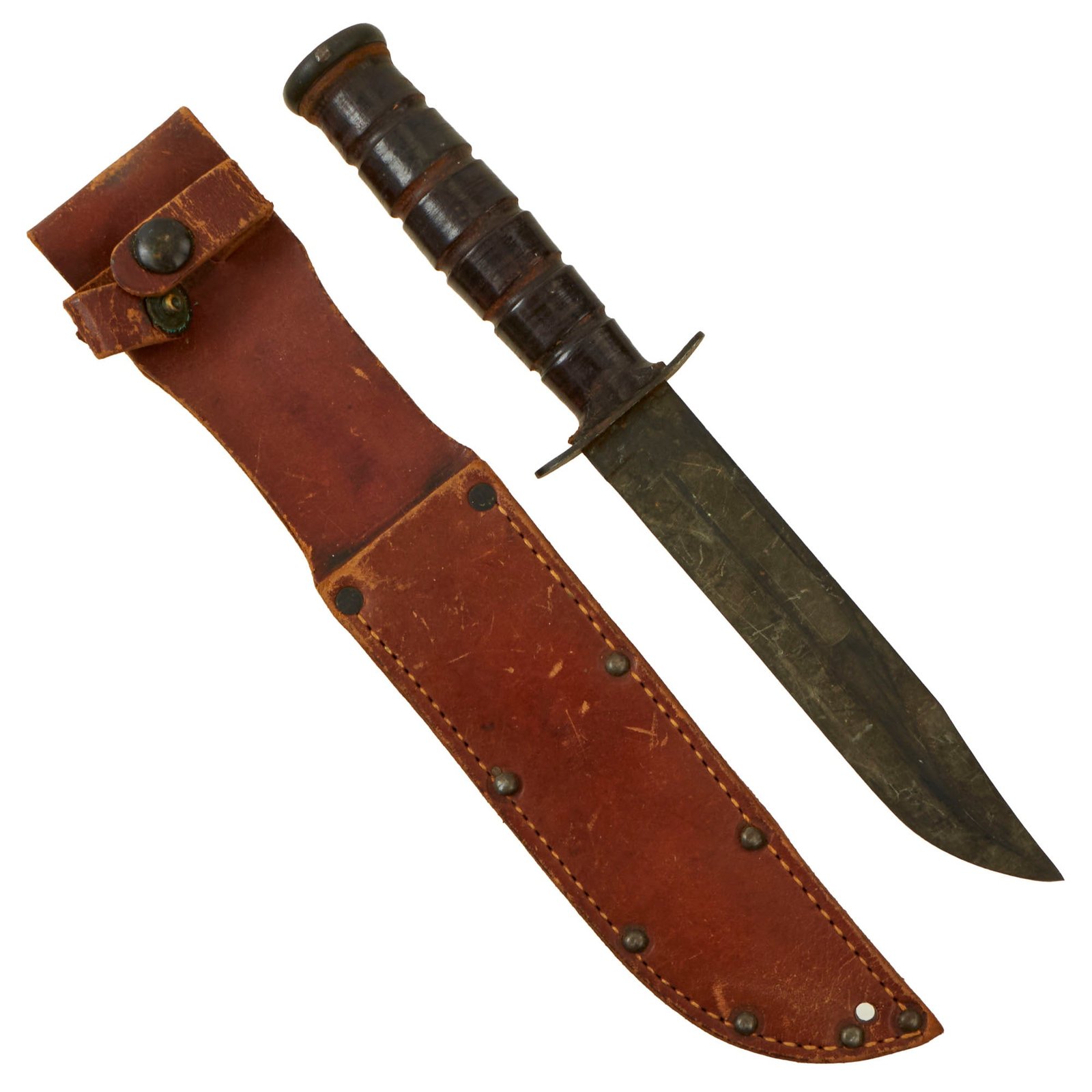 Buy Original U.S. WWII USMC Mark 2 KA-BAR Fighting Knife by CAMILLUS in Leather Sheath | Original Firearms Antique For Sale