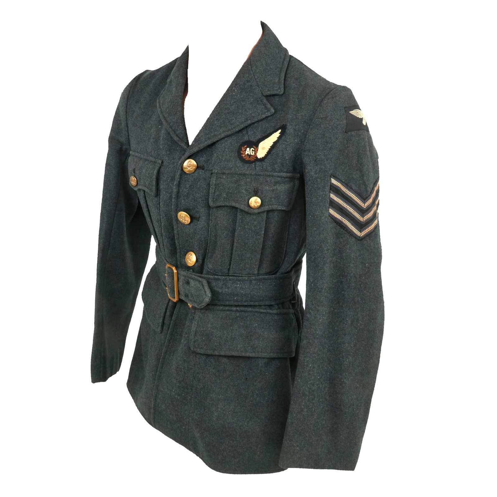 Buy Original British WWII Royal Air Force KIA Wireless Operator & Air Gunner’s Uniform Jacket - RAF Sergeant Donald Leslie James Rolfe | Original Firearms Antique For Sale