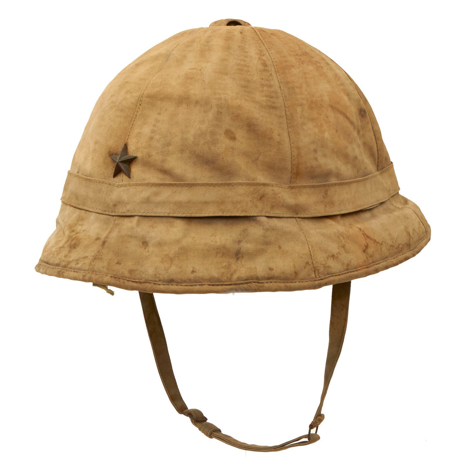 Buy Original Imperial Japanese WWII Army Officer Service Worn Type 98 Sun Helmet With Chinstrap - Crushed | Original Firearms Antique For Sale