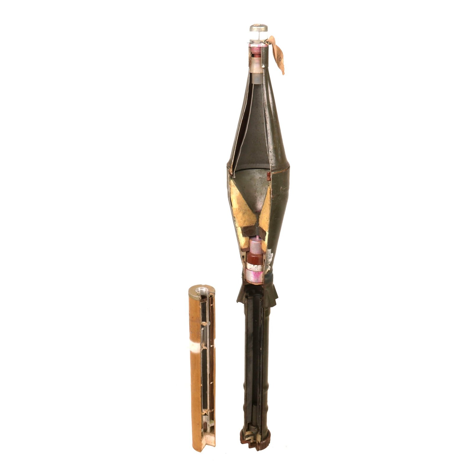 Buy Original Soviet GWOT Era Inert RPG-7 Cutaway Round with Cutaway Propelling Charge Container | Original Firearms Antique For Sale