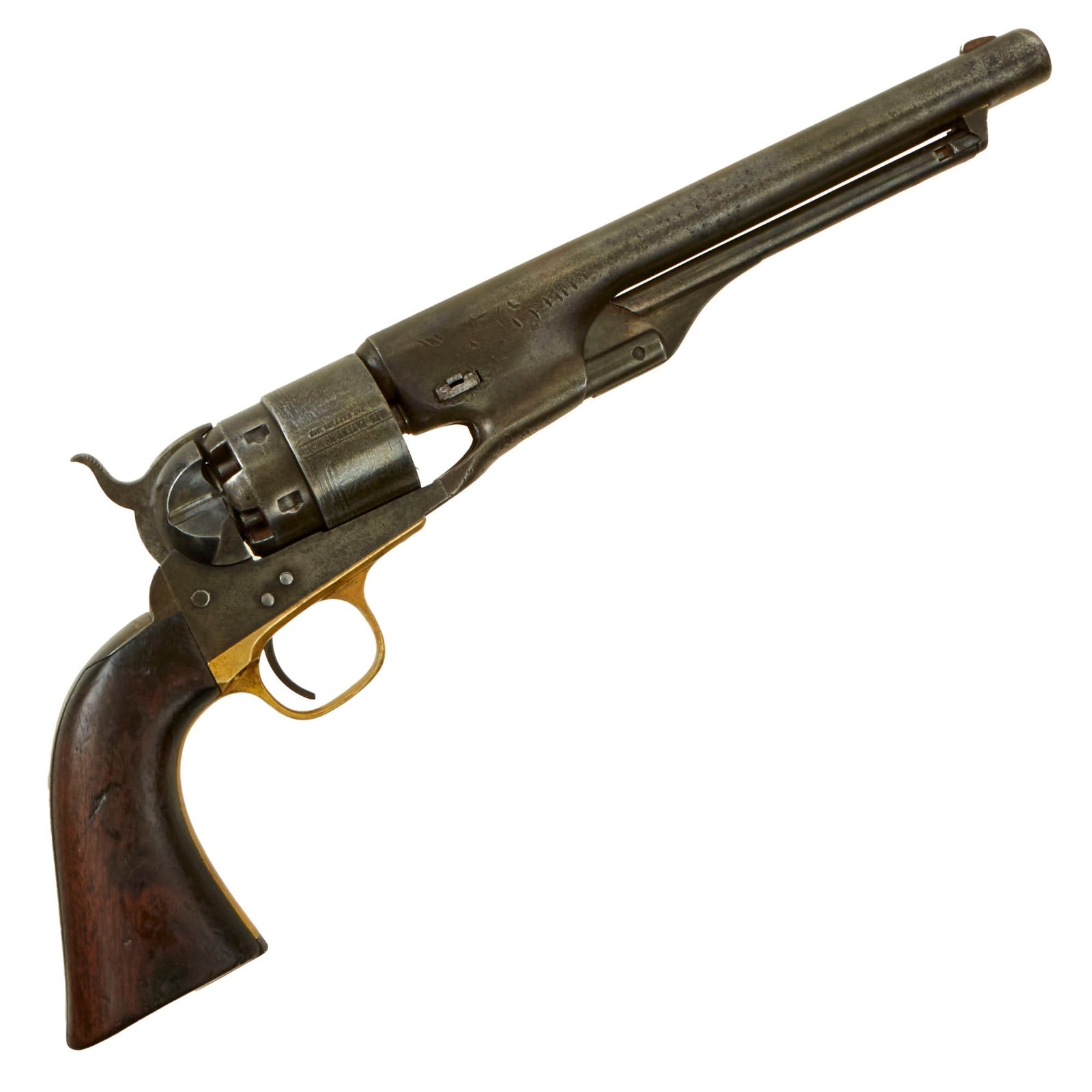 Buy Original U.S. Civil War Colt Model 1860 Army .44cal Percussion Revolver Made in 1862 with Grip Cartouche - Matching Serial 36636 | Original Firearms Antique For Sale