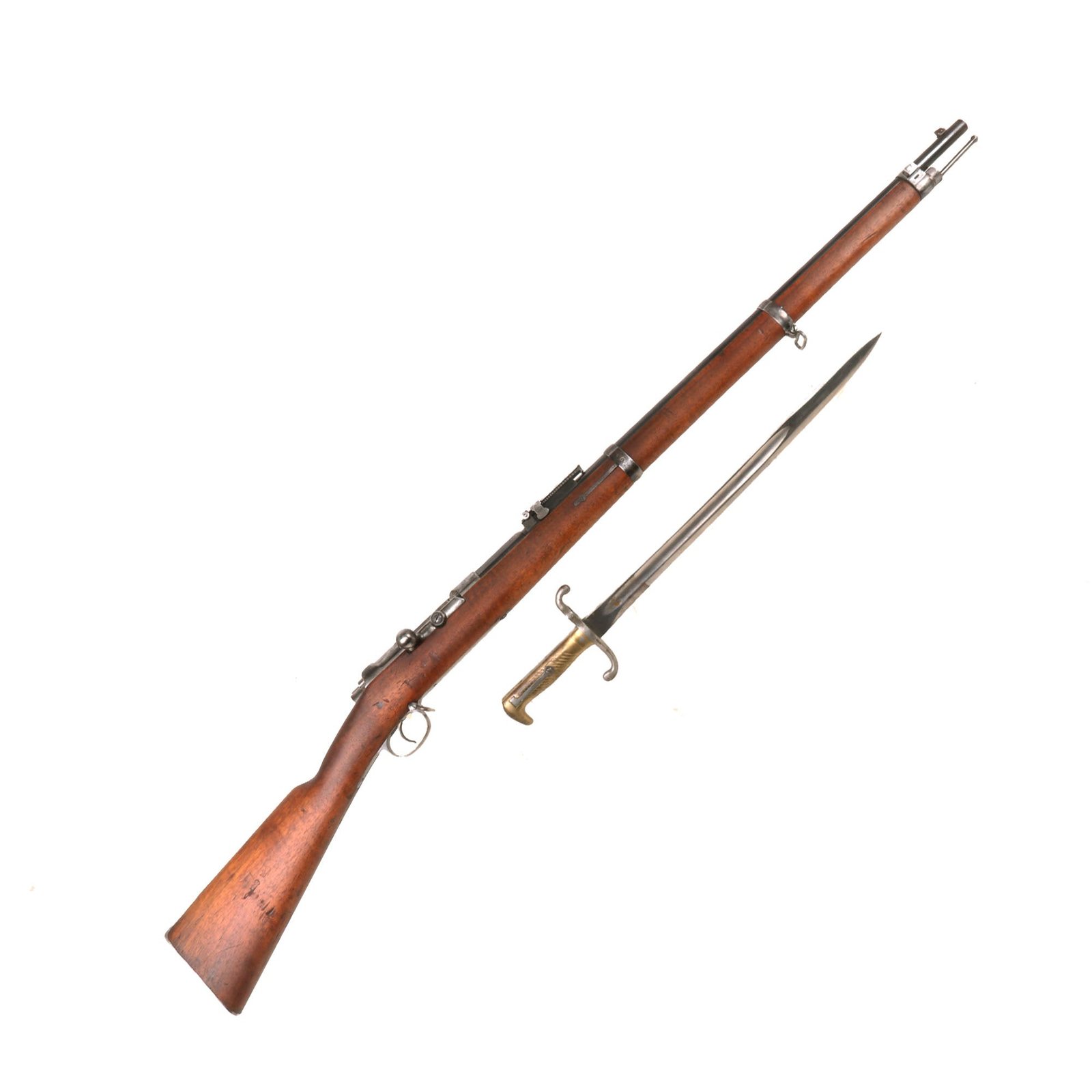 Buy Original Imperial German Mauser Model 1871/84 Rifle by Spandau Dated 1888 with M1871 Saber Bayonet - Serial 1816 | Original Firearms Antique For Sale