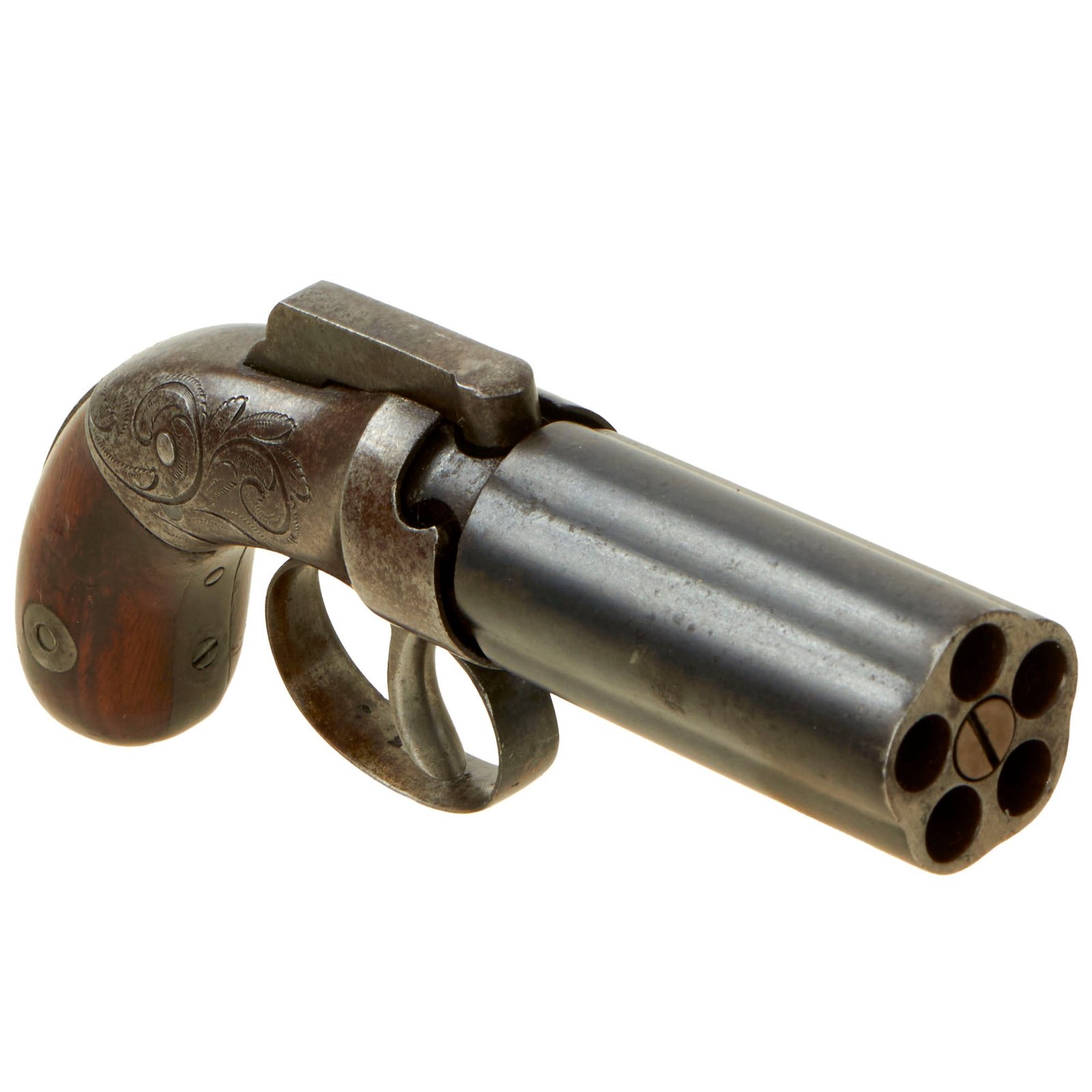 Buy Original U.S. 19th Century Allen Style .31cal Percussion Pepperbox Vest Pocket Revolver - Matching Serial 243 | Original Firearms Antique For Sale