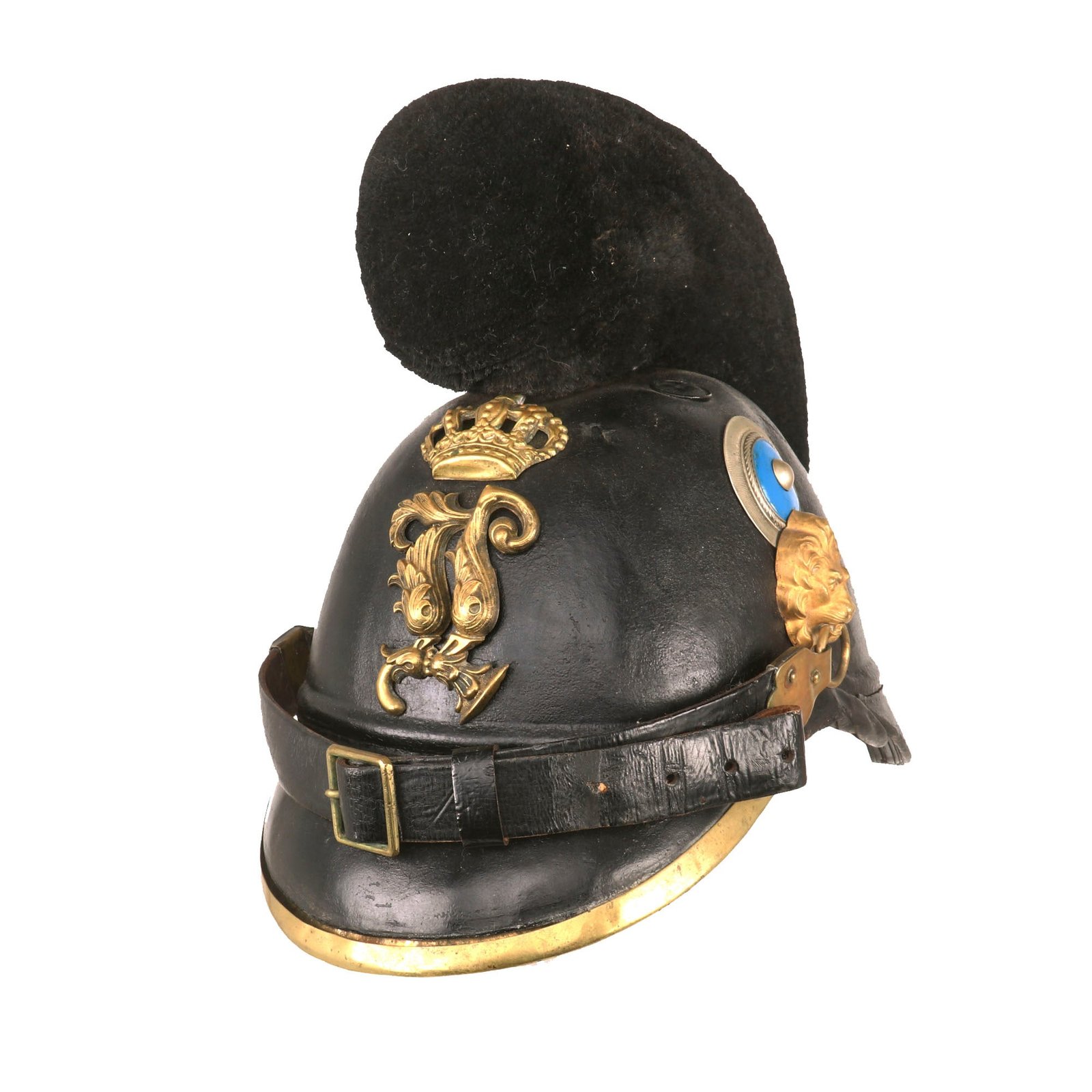 Buy Original 19th Century Bavarian Raupenhelm Cavalry Helmet from the Reign of "Mad King" Ludwig II | Original Firearms Antique For Sale