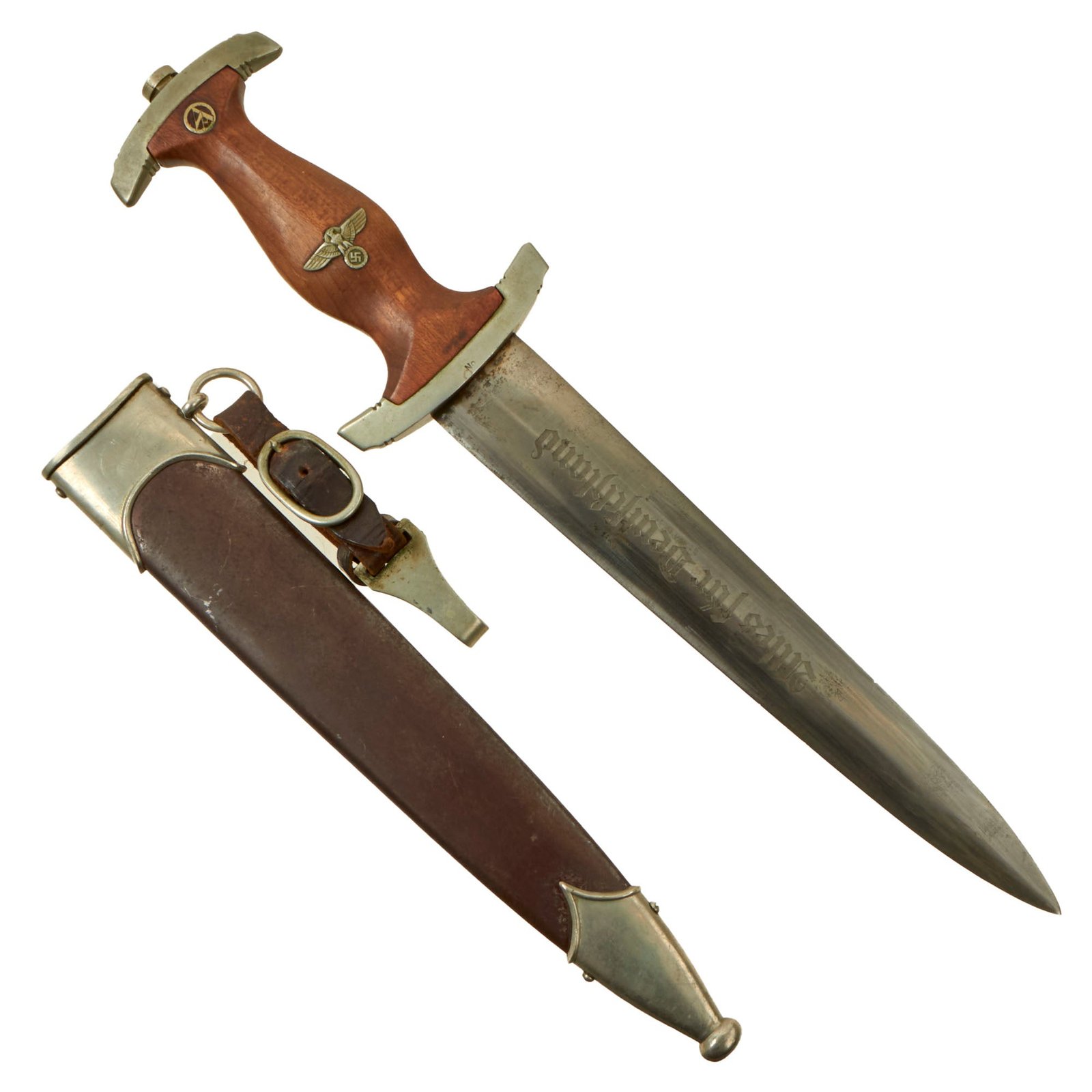 Buy Original German Early WWII SA Dagger by Rare Maker Wagner & Lange of Solingen with Scabbard and Hanger | Original Firearms Antique For Sale