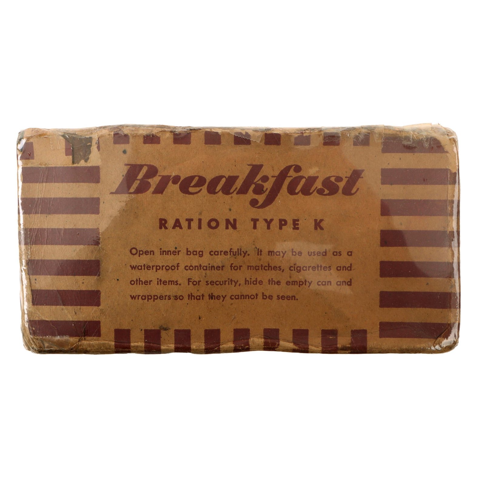 Original U.S. WWII Stabalized K-Ration Morale Series Breakfast Meal Unit by Hills Brothers Co.