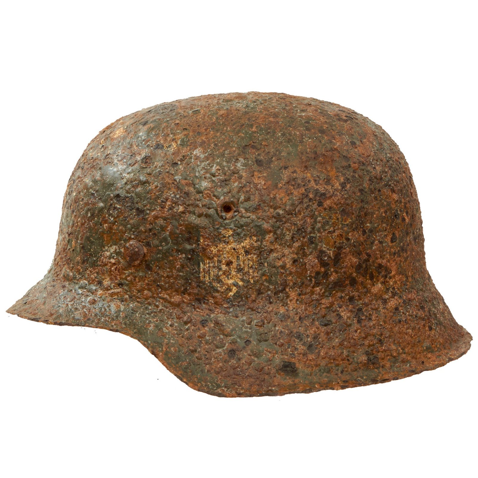 Buy Original German WWII Courland Pocket Battlefield Dug M42 Heer Army Single Decal Relic Helmet Shell - Size 66 | Original Firearms Antique For Sale
