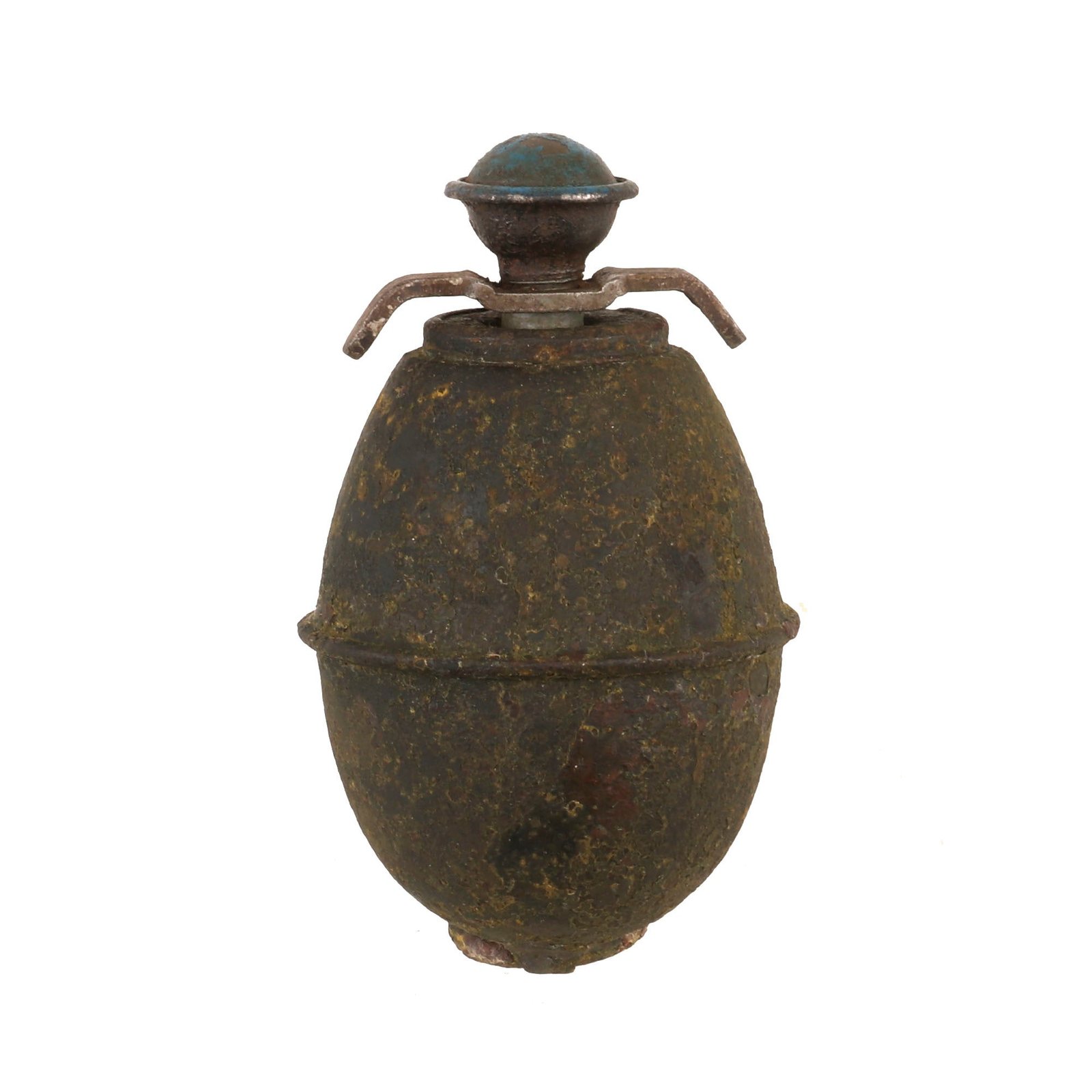 Buy Original German WWII Inert Model 39 Egg Hand Grenade with Original Fuze & Wings by Witwe Wilhelm von Hagen | Original Firearms Antique For Sale