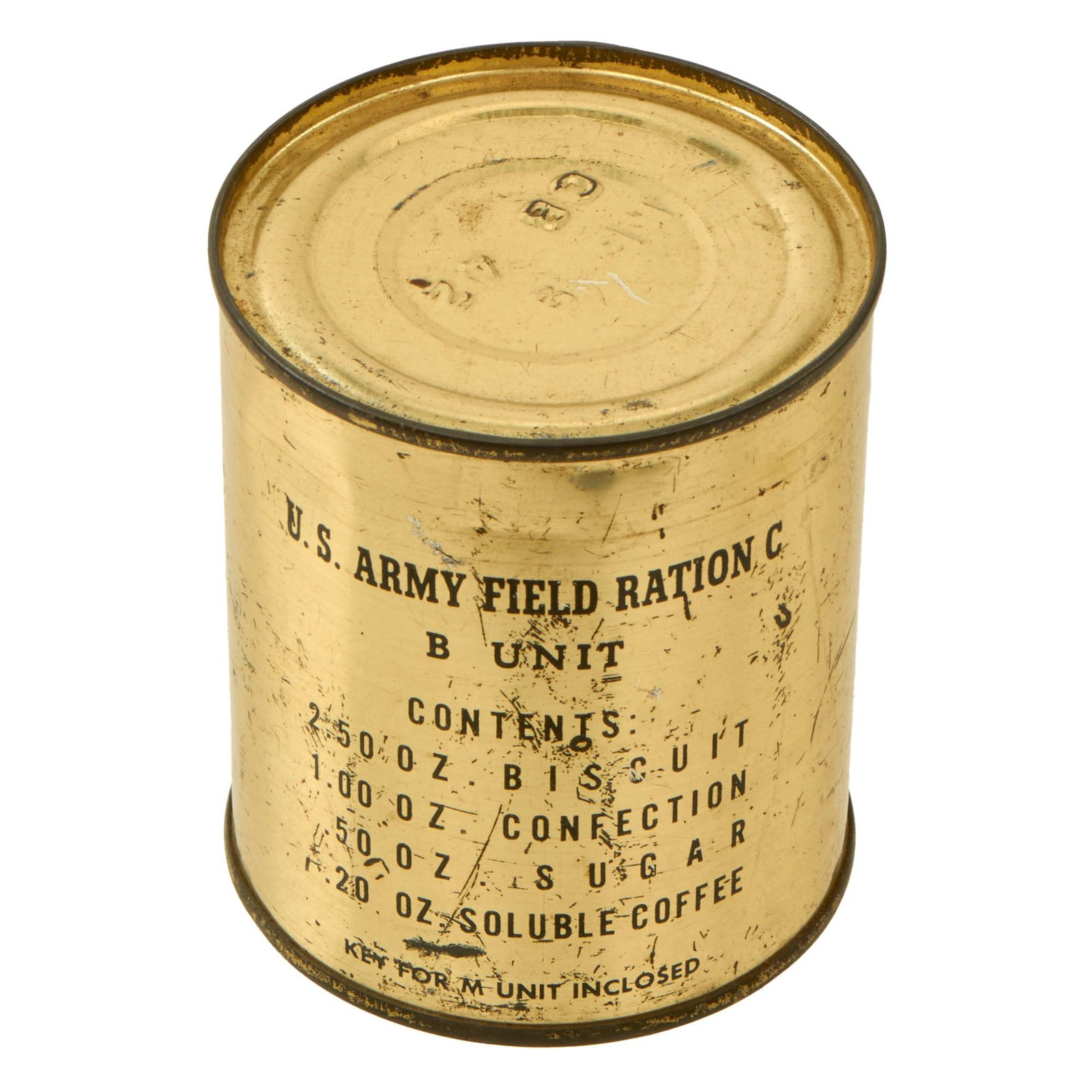 Buy Original U.S. WWII Army C Ration B-Unit Can - Unopened - Dated 1942 | Original Firearms Antique For Sale