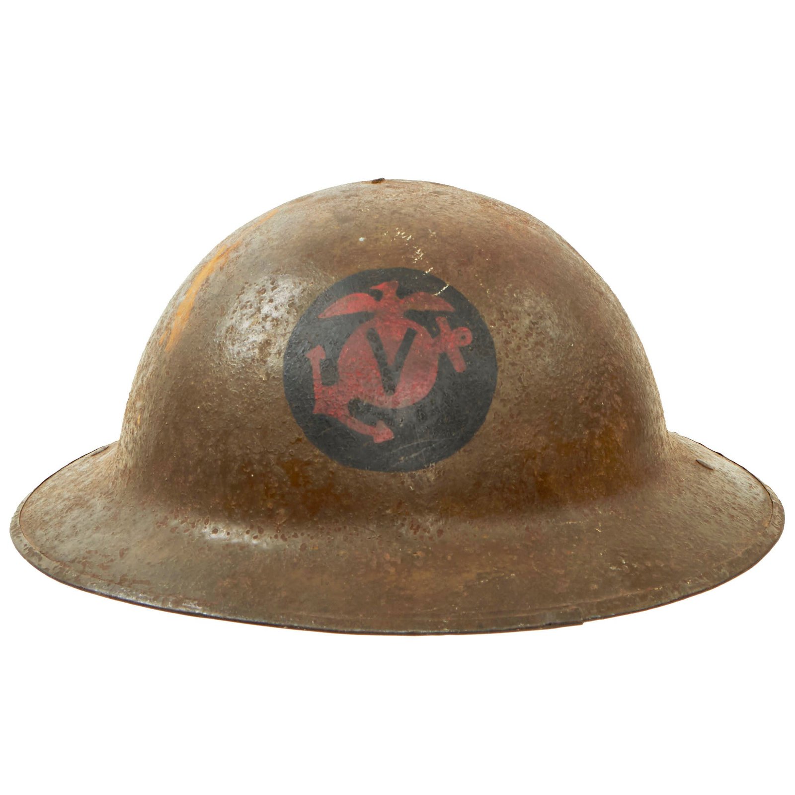 Buy Original U.S. WWI British Made M1917 5th Marine Brigade Supply Company Doughboy Helmet Shell by W.Hutton & Sons. | Original Firearms Antique For Sale