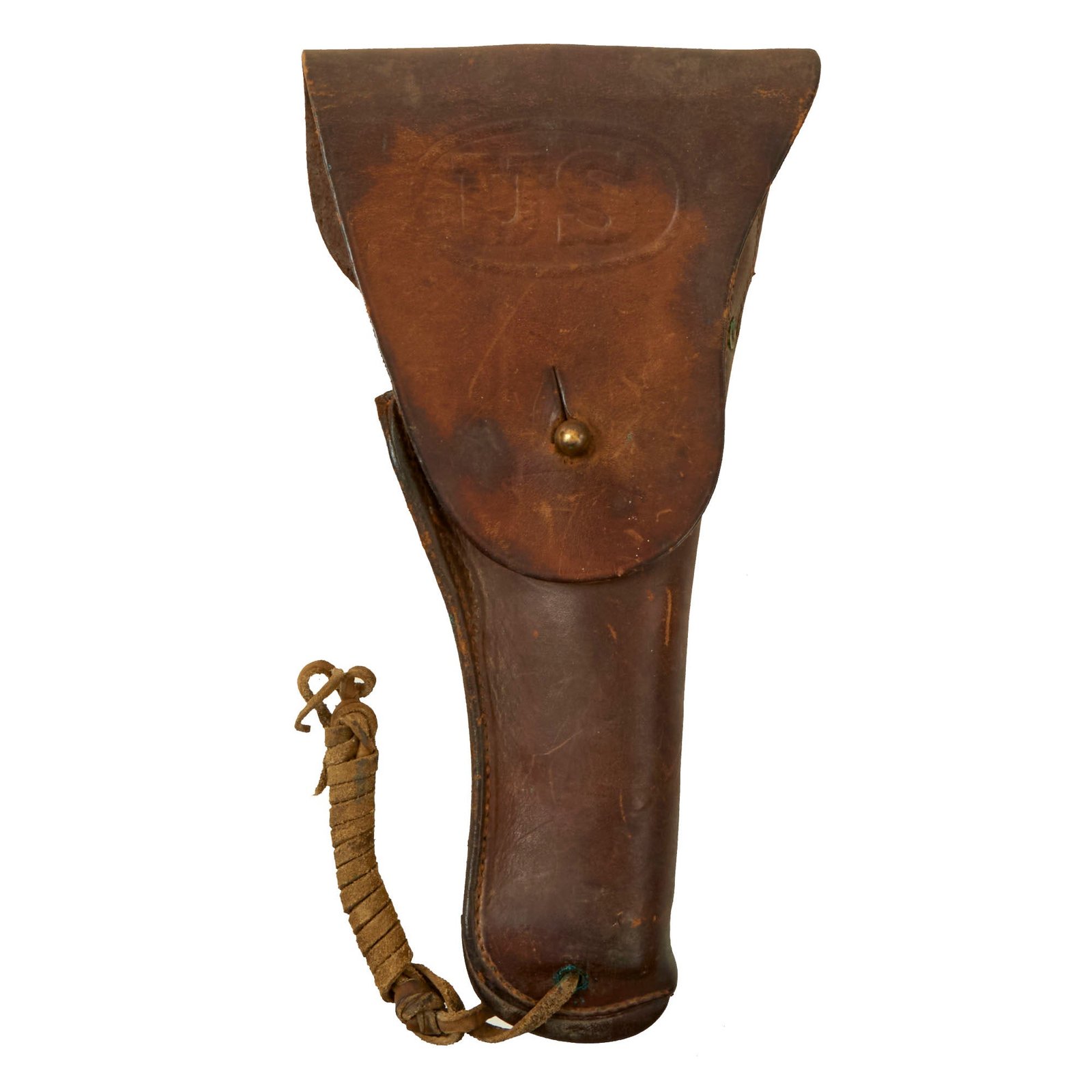 Buy Original U.S. WWI M1916 .45 Perkins Campbell 1917 Dated Leather Holster with Elkhide Thong | Original Firearms Antique For Sale