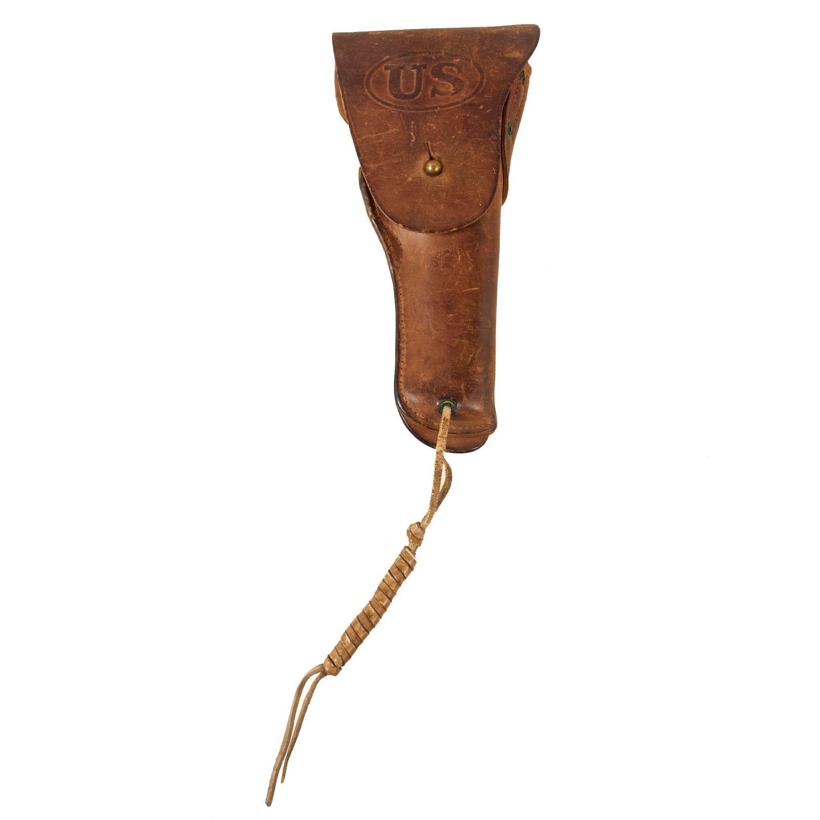Original U.S. WWI M1916 .45 Colt 1911 Holster by Scarce Maker Sheffer & Rossum with Thong