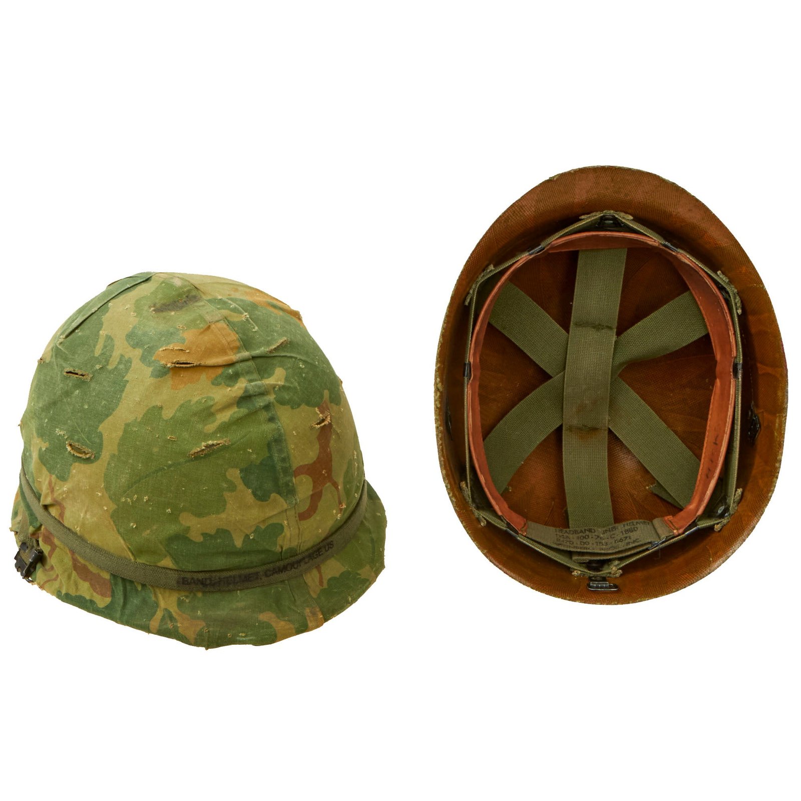 Buy Original U.S. Vietnam War M1 Helmet with 1969 Dated Camouflage Cover and Liner | Original Firearms Antique For Sale