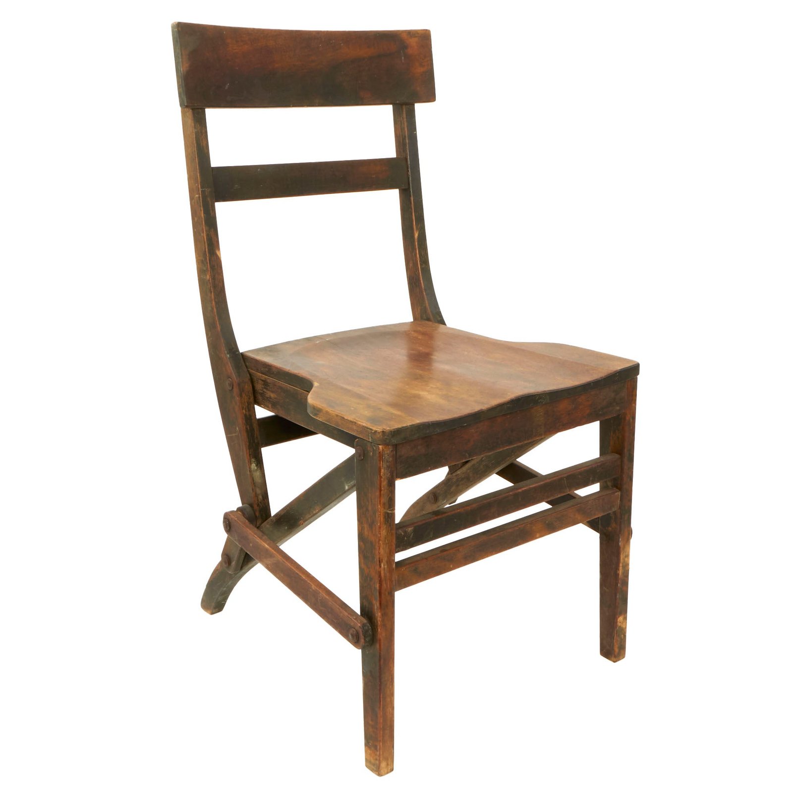 Buy Original WWII U.S. Army Air Forces Marked Wooden Folding Chair by Charlotte Chair Co. | Original Firearms Antique For Sale