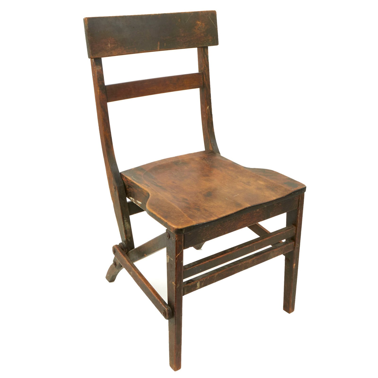 Buy Original WWII U.S. Army Air Forces Marked Wooden Folding Chair by Charlotte Chair Co. | Original Firearms Antique For Sale