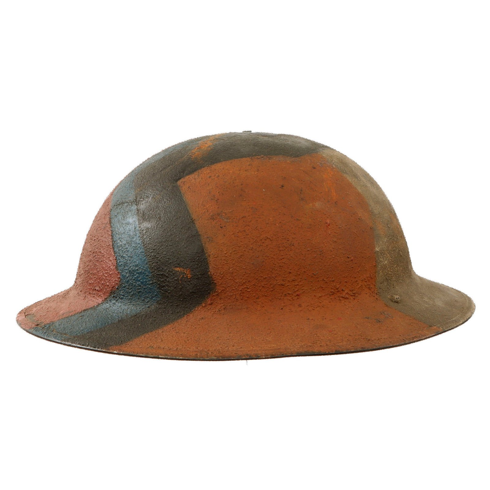 Original U.S. WWI M1917 Doughboy Helmet Shell with Multi-Colored Camouflage Paint