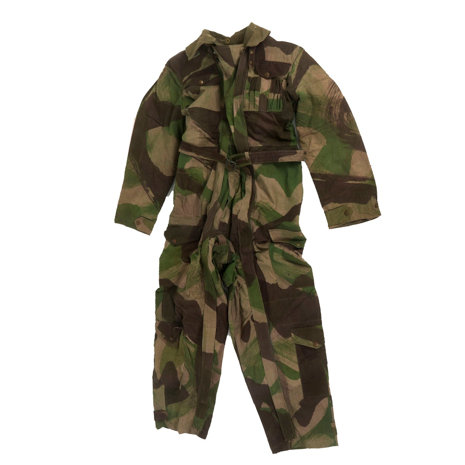Buy Original British WWII 1945 Dated Tank Crewman Denison Brushstroke Camouflage “Pixie Suit” Coveralls - Excellent Condition | Original Firearms Antique For Sale