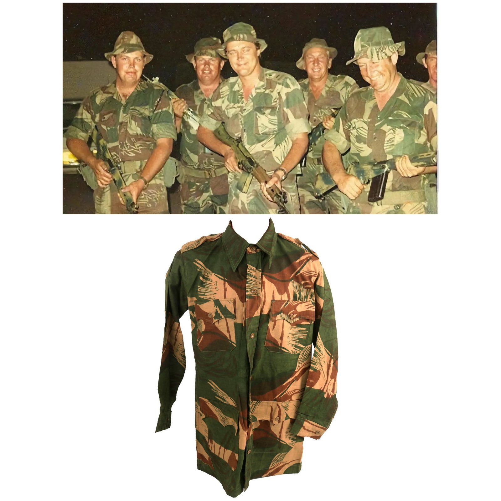 Buy Original Rhodesian Bush War Brushstroke Camouflage Pattern Jacket | Original Firearms Antique For Sale