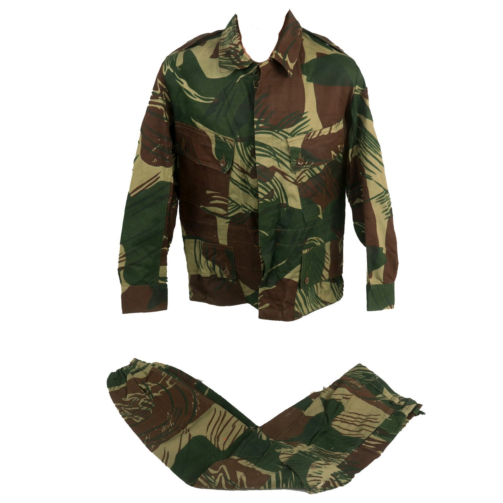 Buy Original Rhodesian Bush War Era Named Rhodesian Brushstroke Camouflage Pattern Uniform Set Dated 1973 - “K. Von Goetz” | Original Firearms Antique For Sale