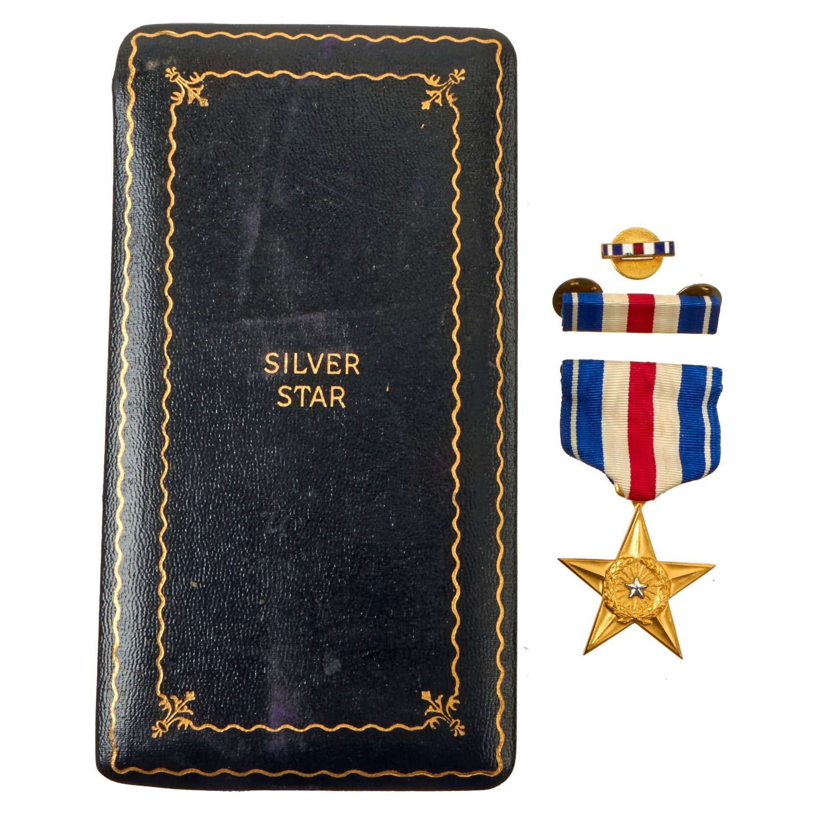 Buy Original U.S. WWII Silver Star Set With Pin & Proper Presentation Case | Original Firearms Antique For Sale