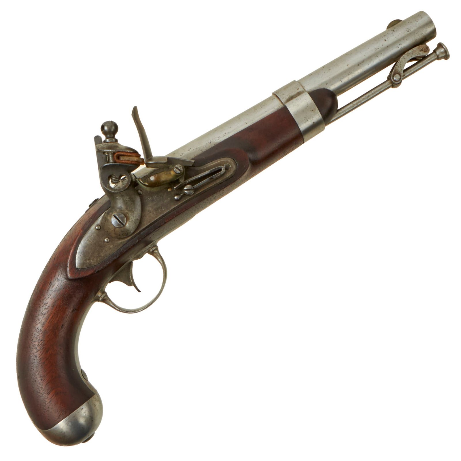 Buy Original U.S. Model 1836 Flintlock Cavalry Pistol by R. Johnson with Cartouches - Unconverted - dated 1839 | Original Firearms Antique For Sale