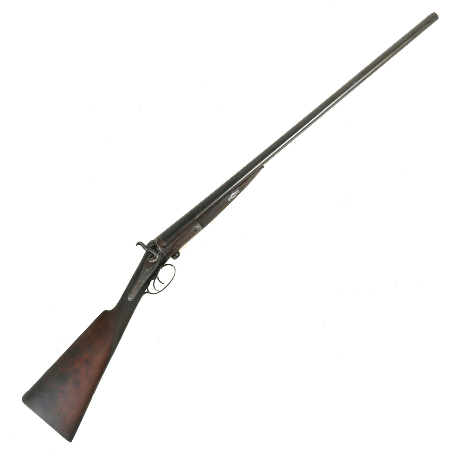 Buy Original British 13 Gauge Double Barrel Side Lever Hammer Shotgun by William Moore & Co.  of London - circa 1870 | Original Firearms Antique For Sale