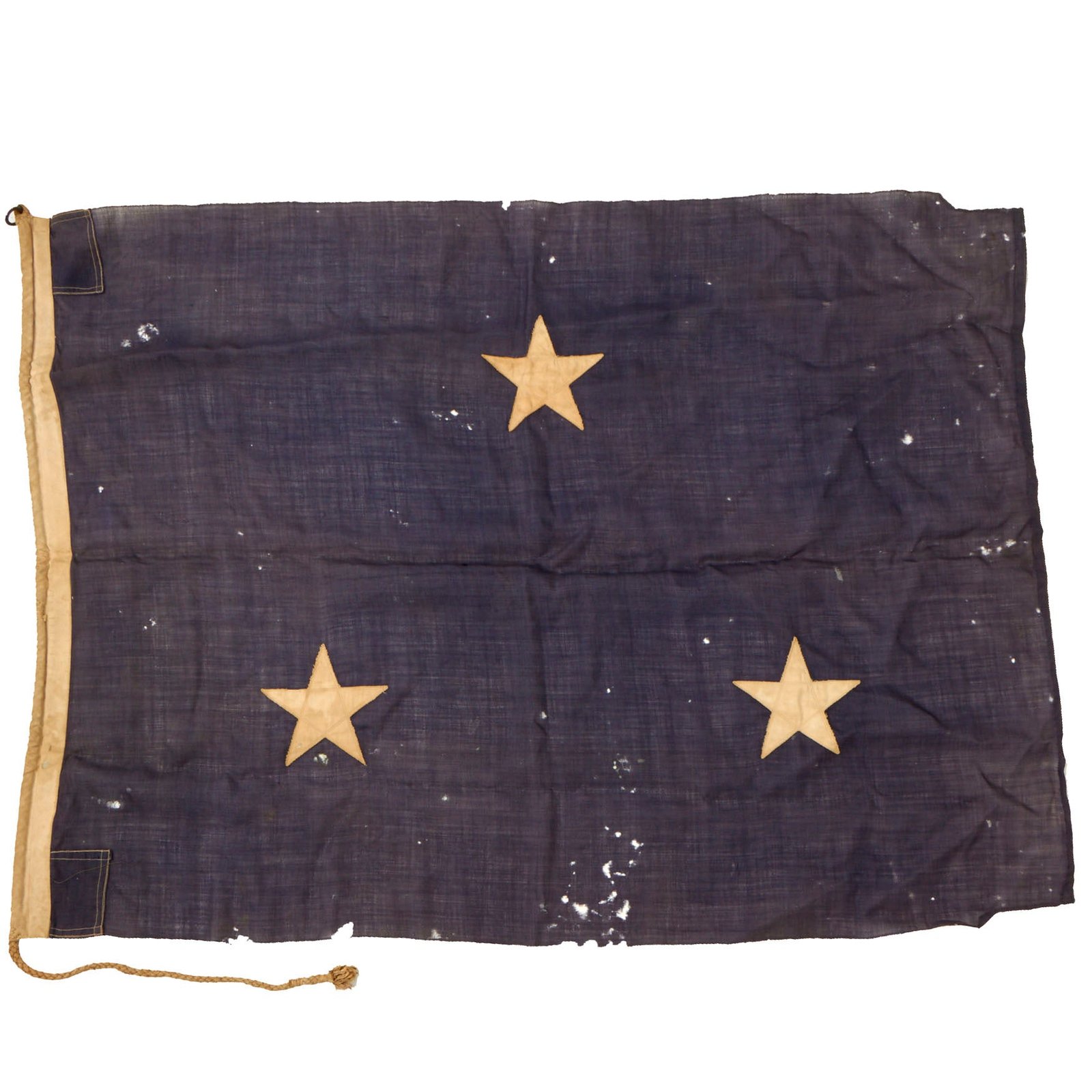 Buy Original U.S. WWII US Navy Wool Three Star Vice Admiral Flag with Halyard - 37 x 52” | Original Firearms Antique For Sale