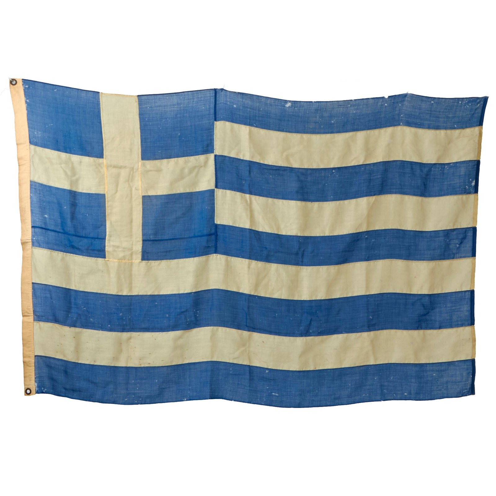 Buy Original Greek WWII Era “The Blue and White” Wool National Flag of Greece - 74” x 48” | Original Firearms Antique For Sale